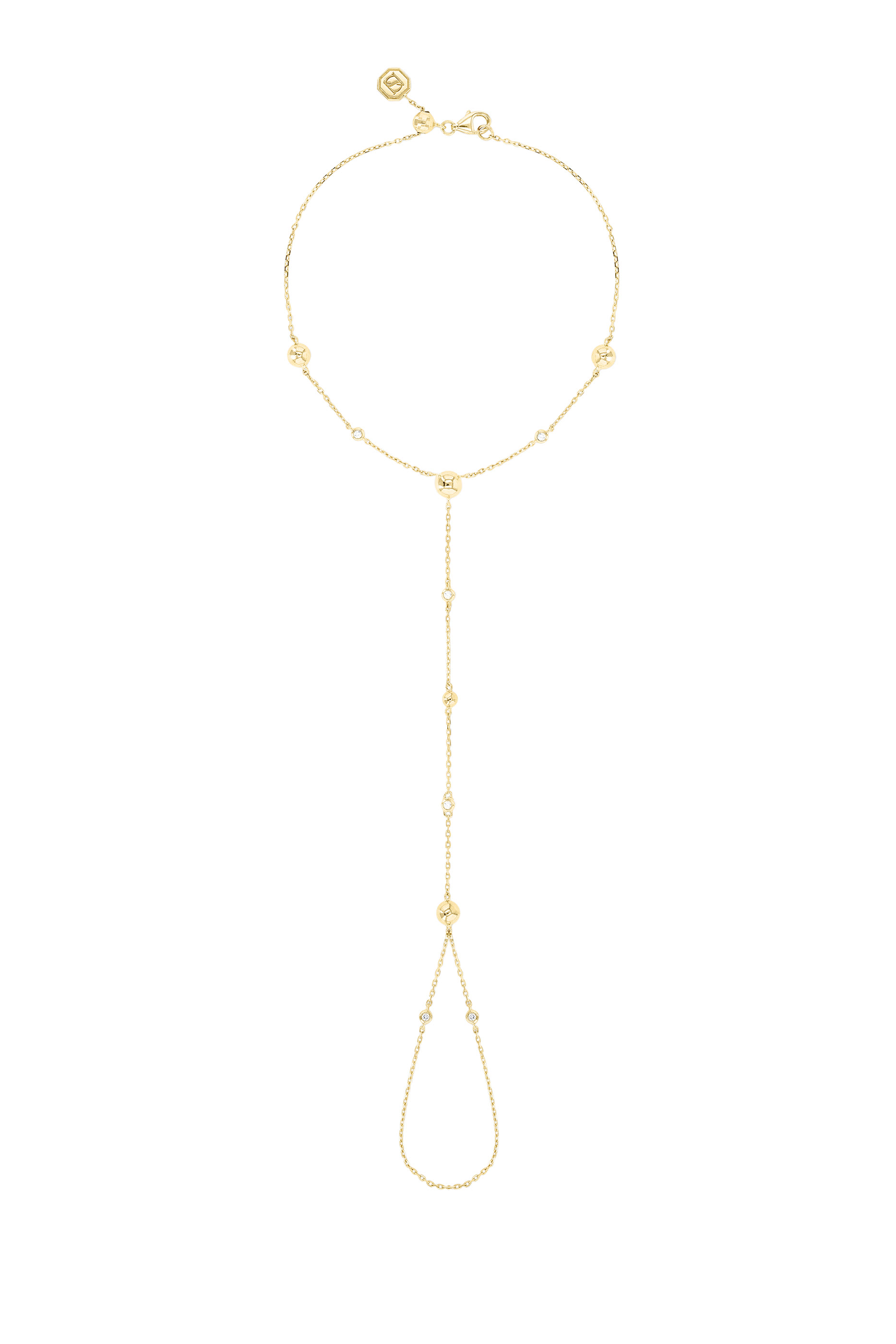 Enishi Hand Chain, 18K Yellow Gold & Diamonds