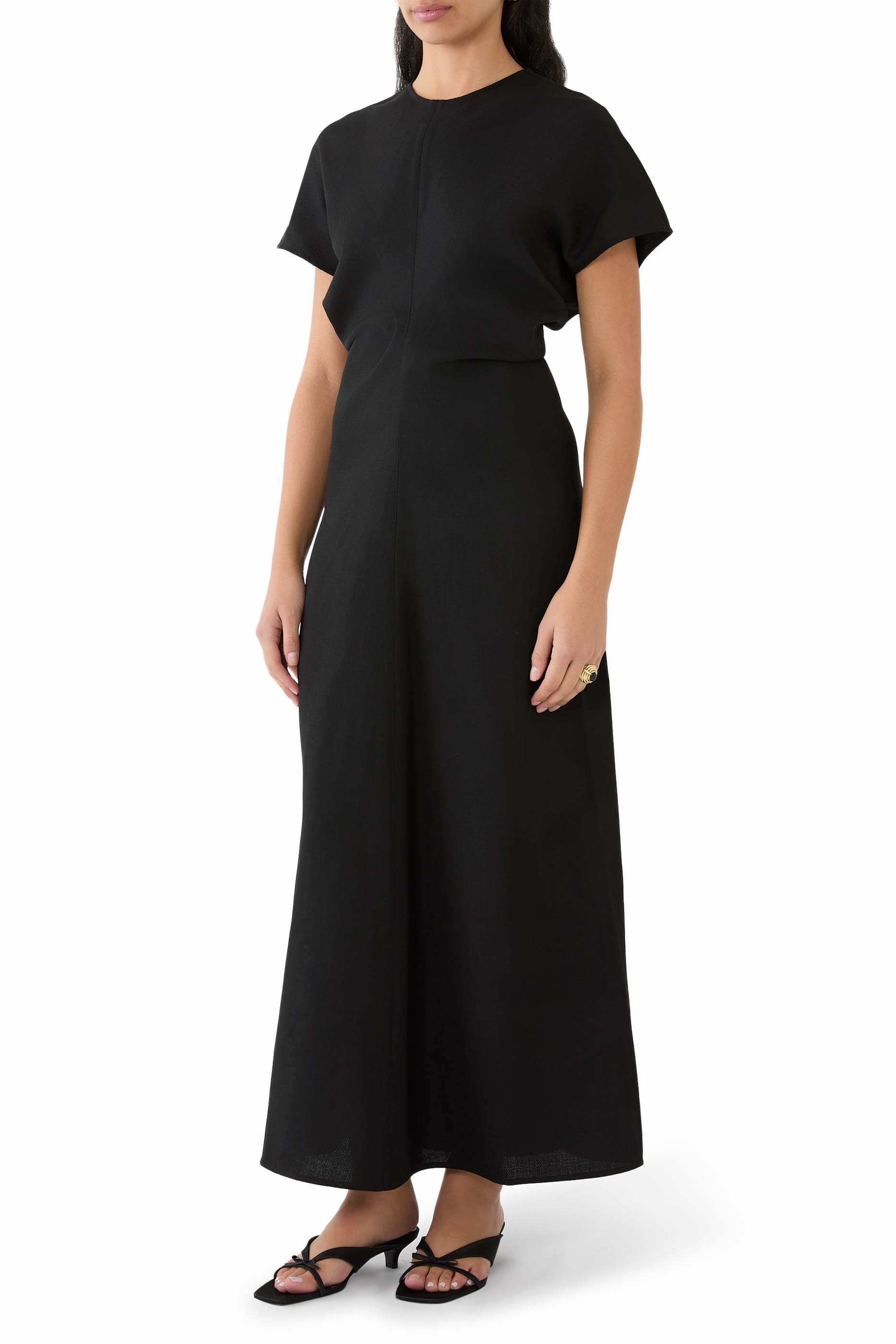 Slouch Waist Wool Dress