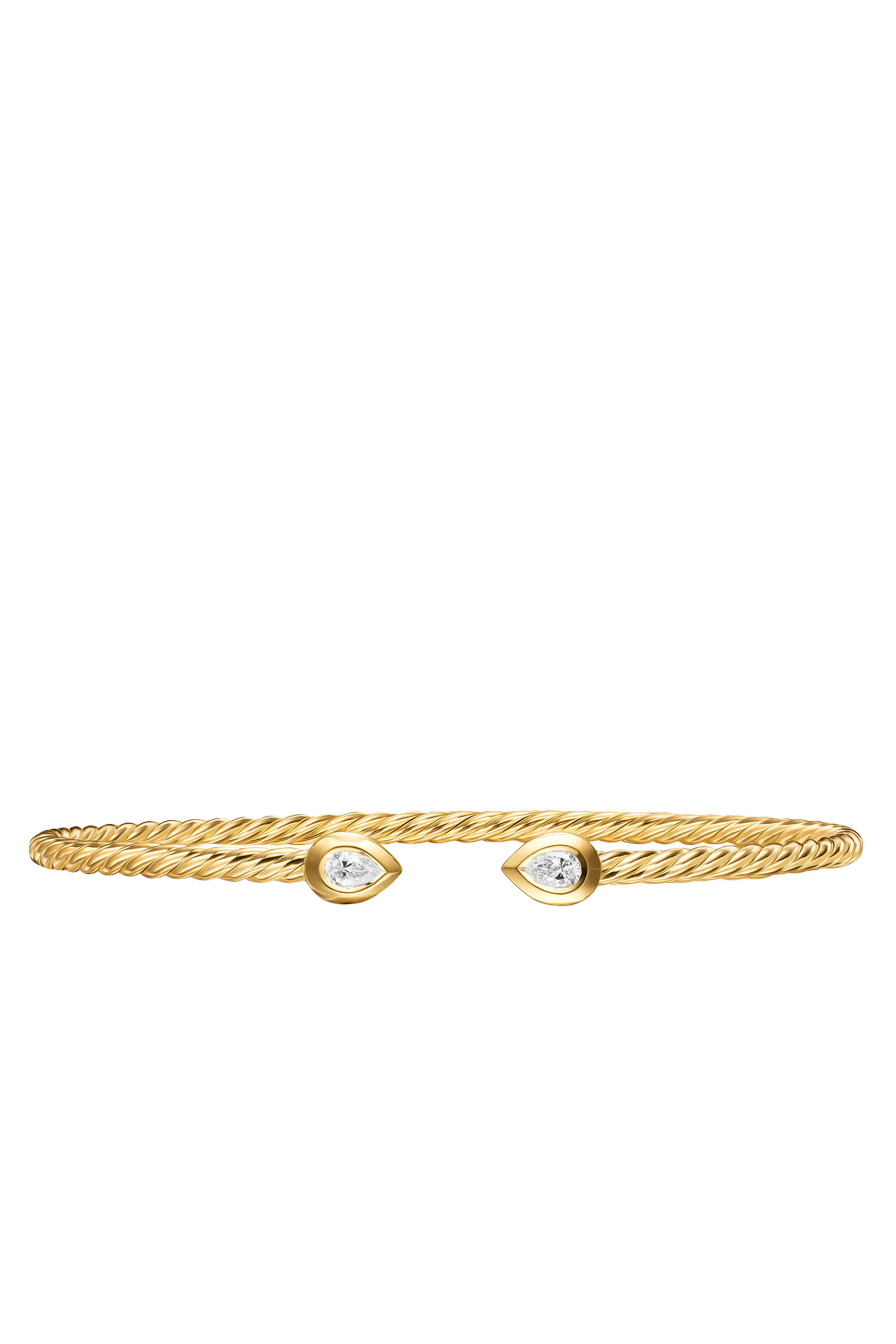Petite Modern Renaissance&reg; Pear Cablespira&reg; Bracelet, 18K Yellow Gold & Diamonds