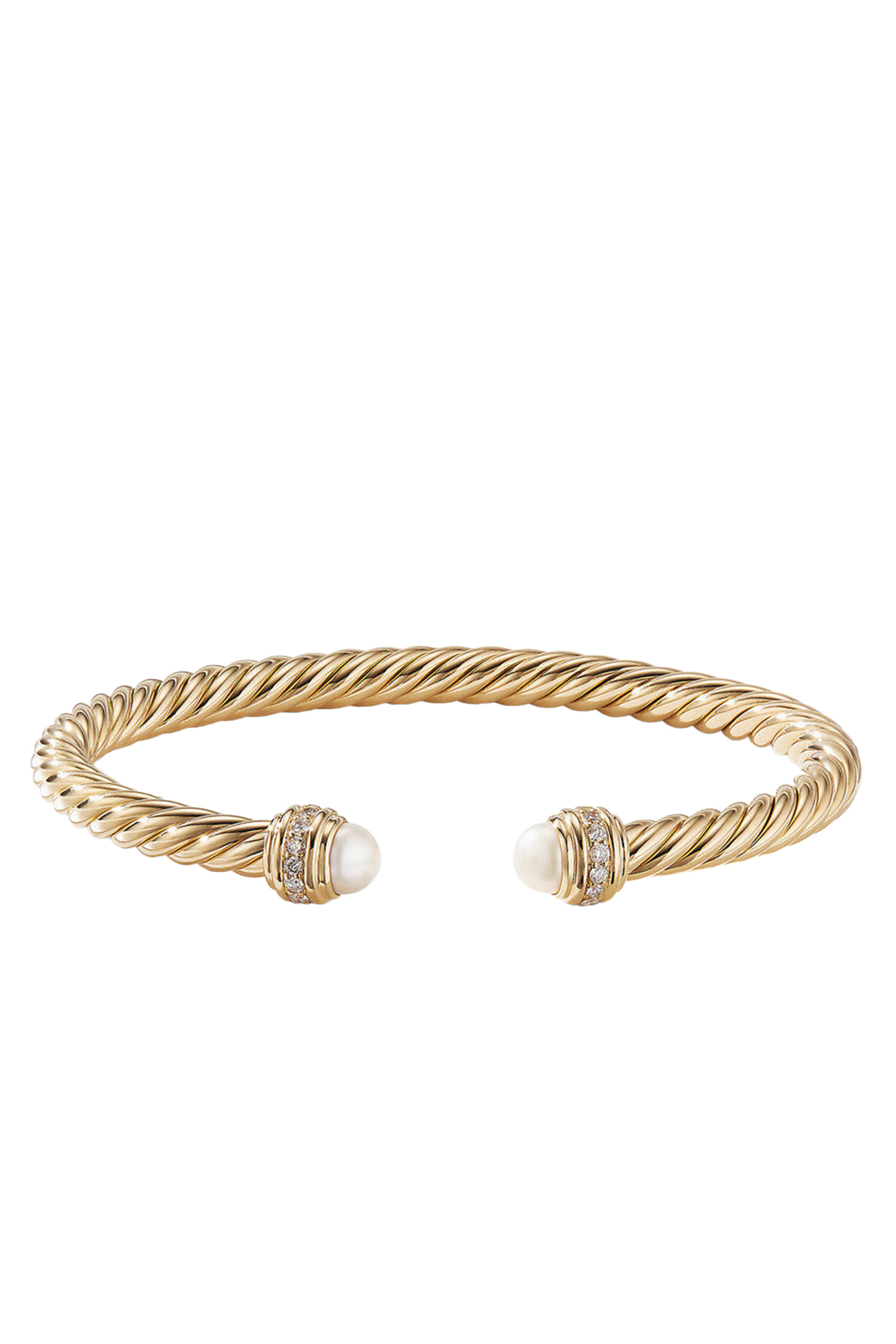 18K Yellow Gold, Pearls & Diamonds Classic Cablespira&reg; Bracelet