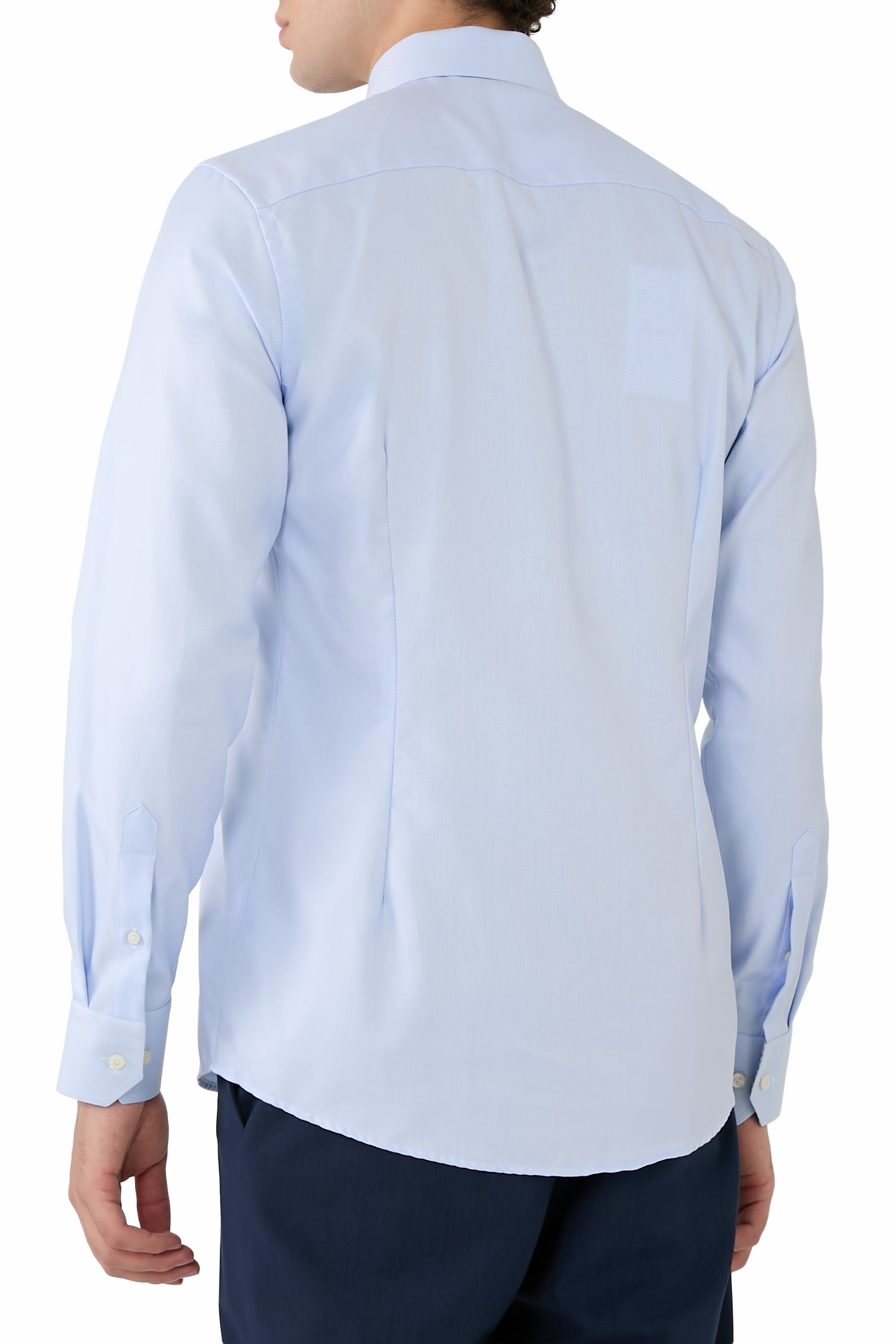  Geometric Effect Textured Twill Shirt