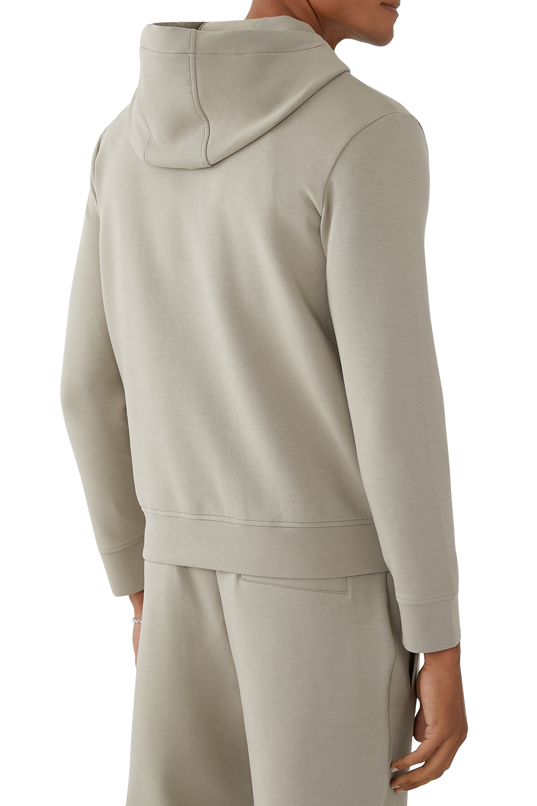 Double-Jersey Zip-Up Hooded Sweatshirt 