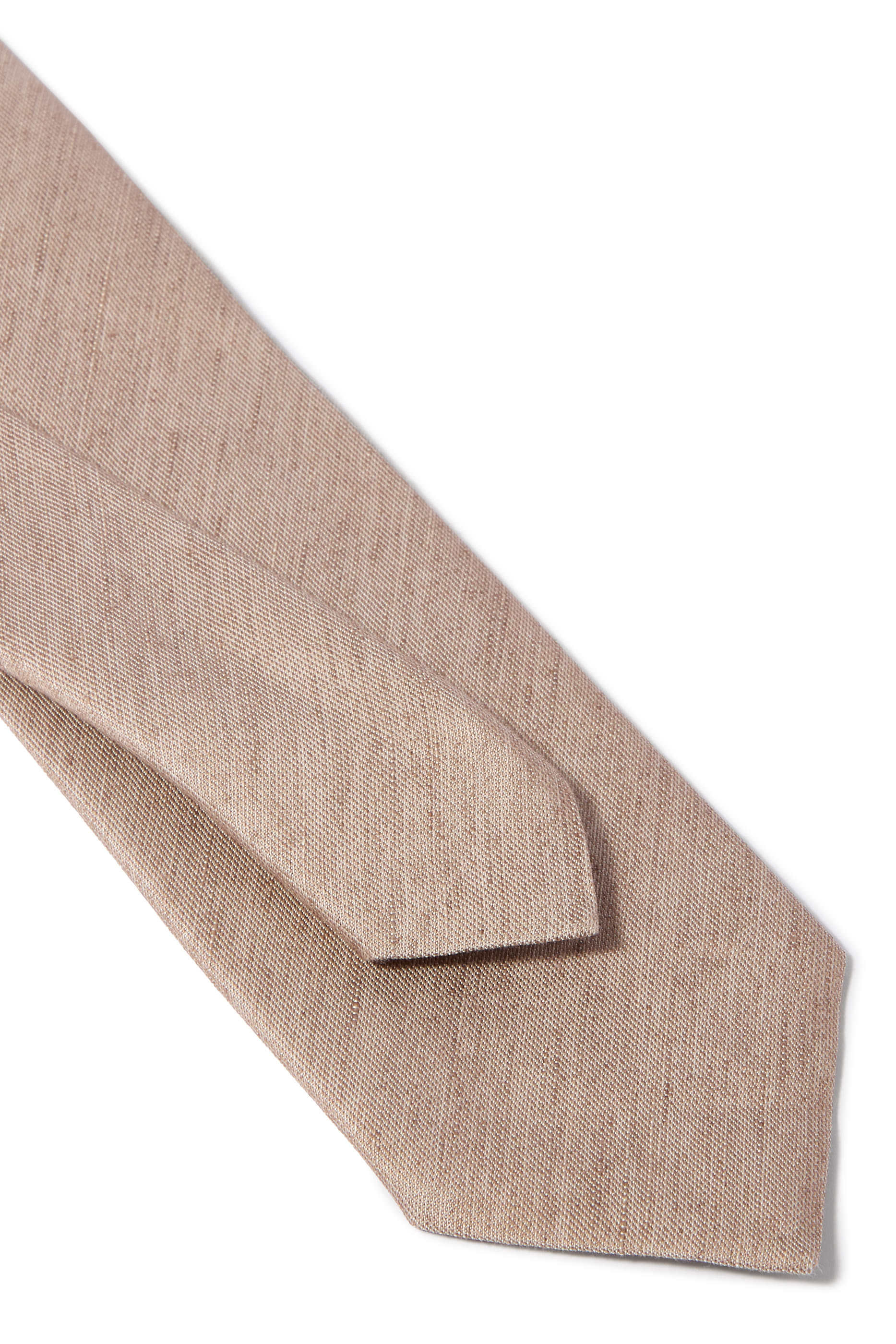 Solid Woven Linen Silk Tie