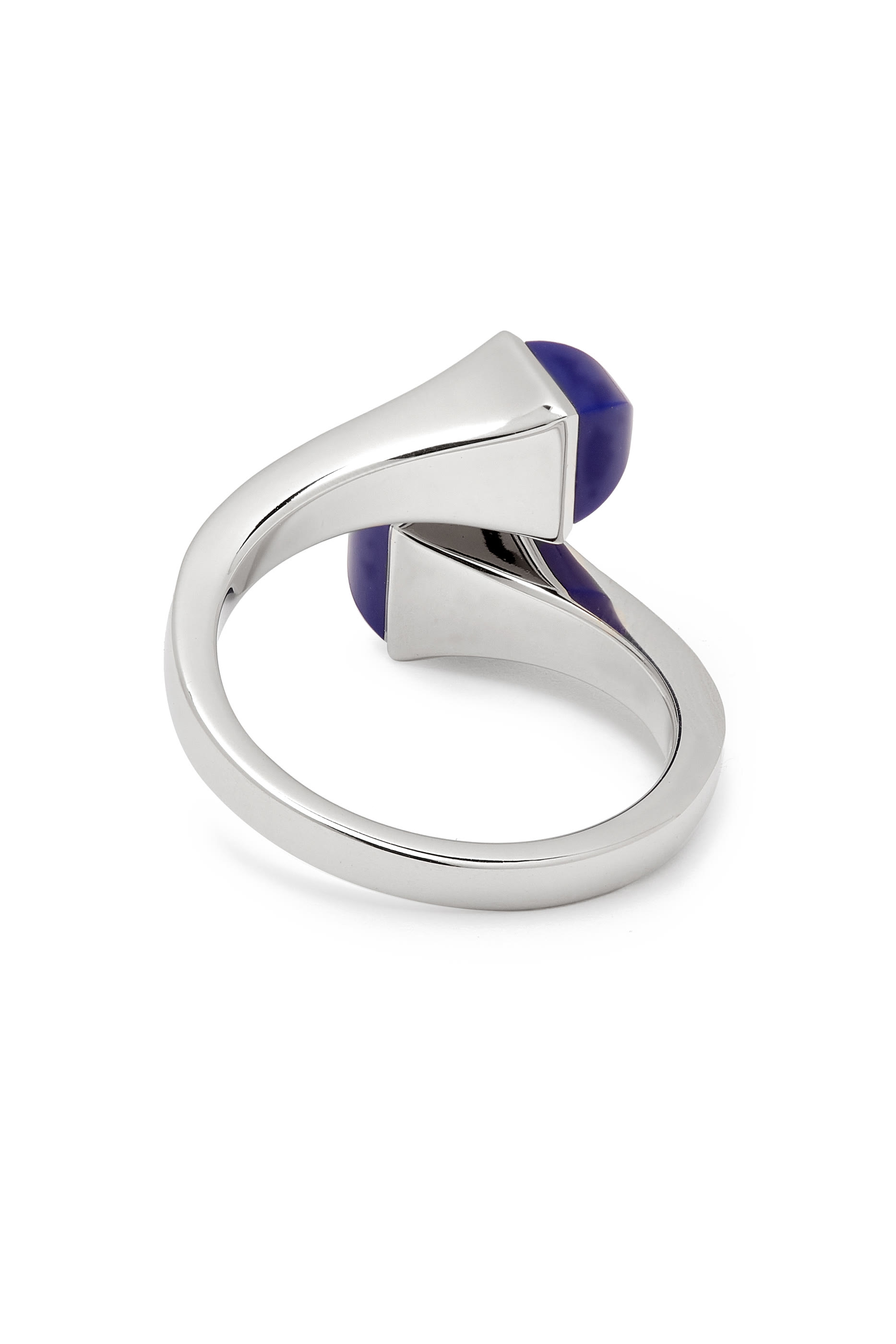 Cleo Midi Ring, 18k White Gold, Lapiz Lazuli & Diamonds