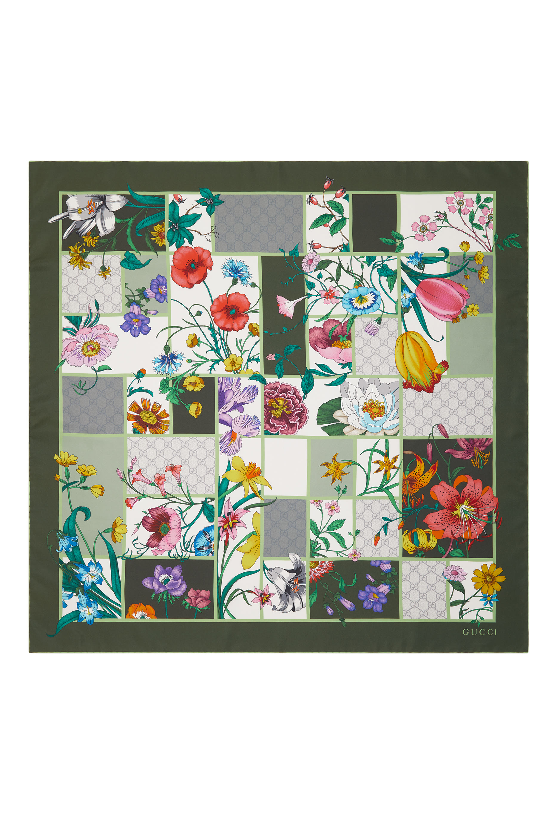 Printed Silk Twill Carr&eacute; 