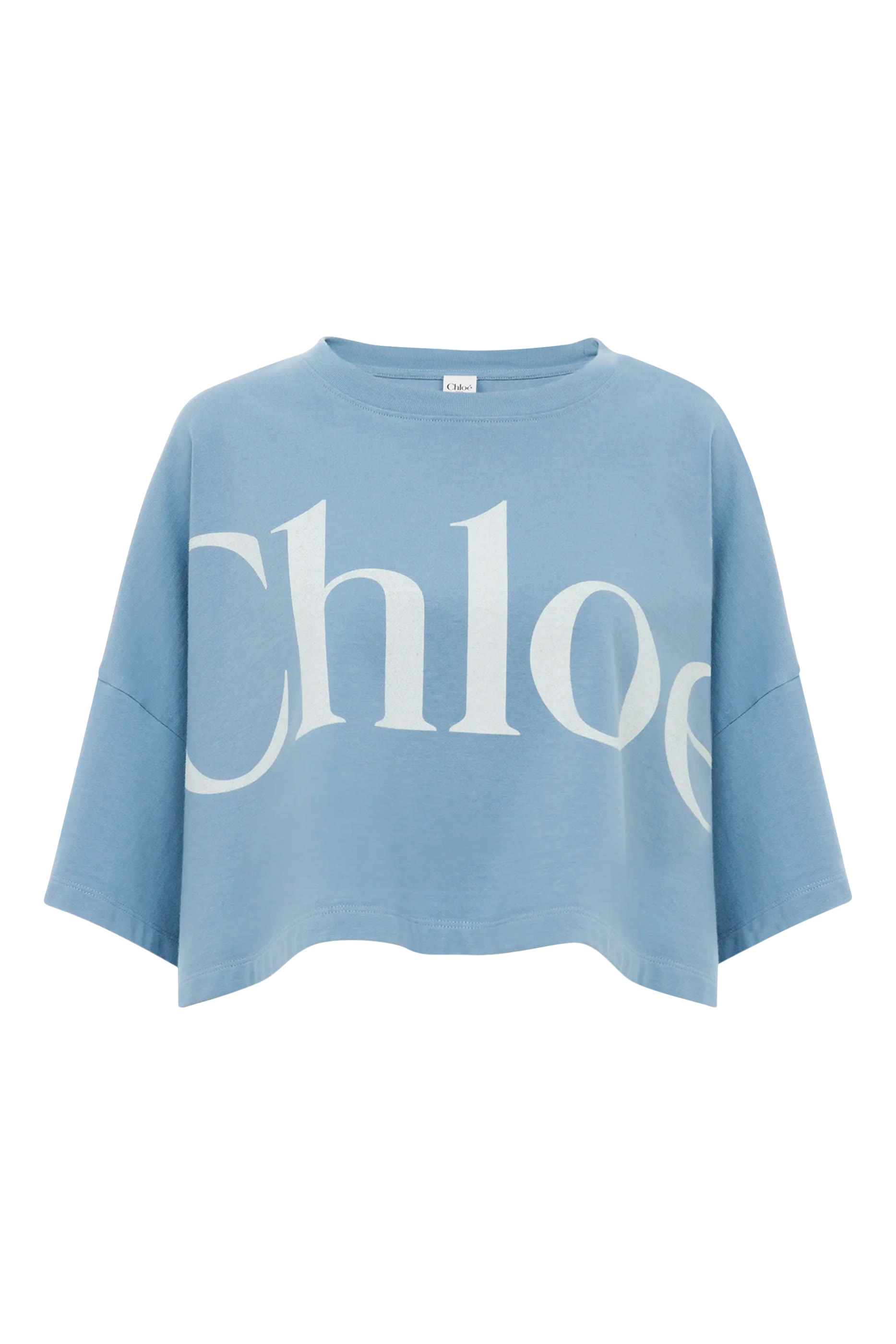 Cropped Boxy Logo T-Shirt in Cotton Jersey 