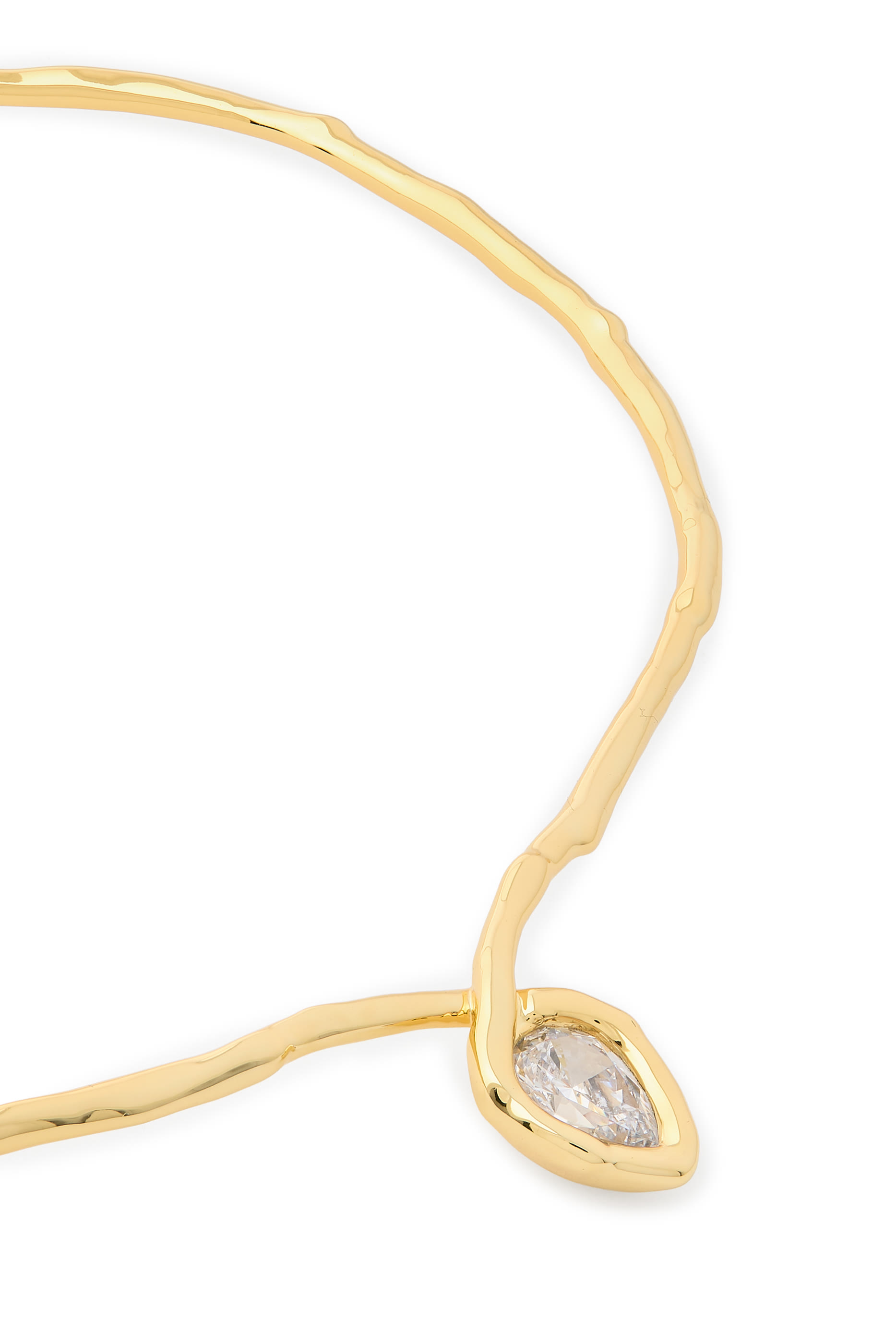 Asterales Gold Floating Collar Necklace, 14k Gold Plated Brass & CZ Crystal
