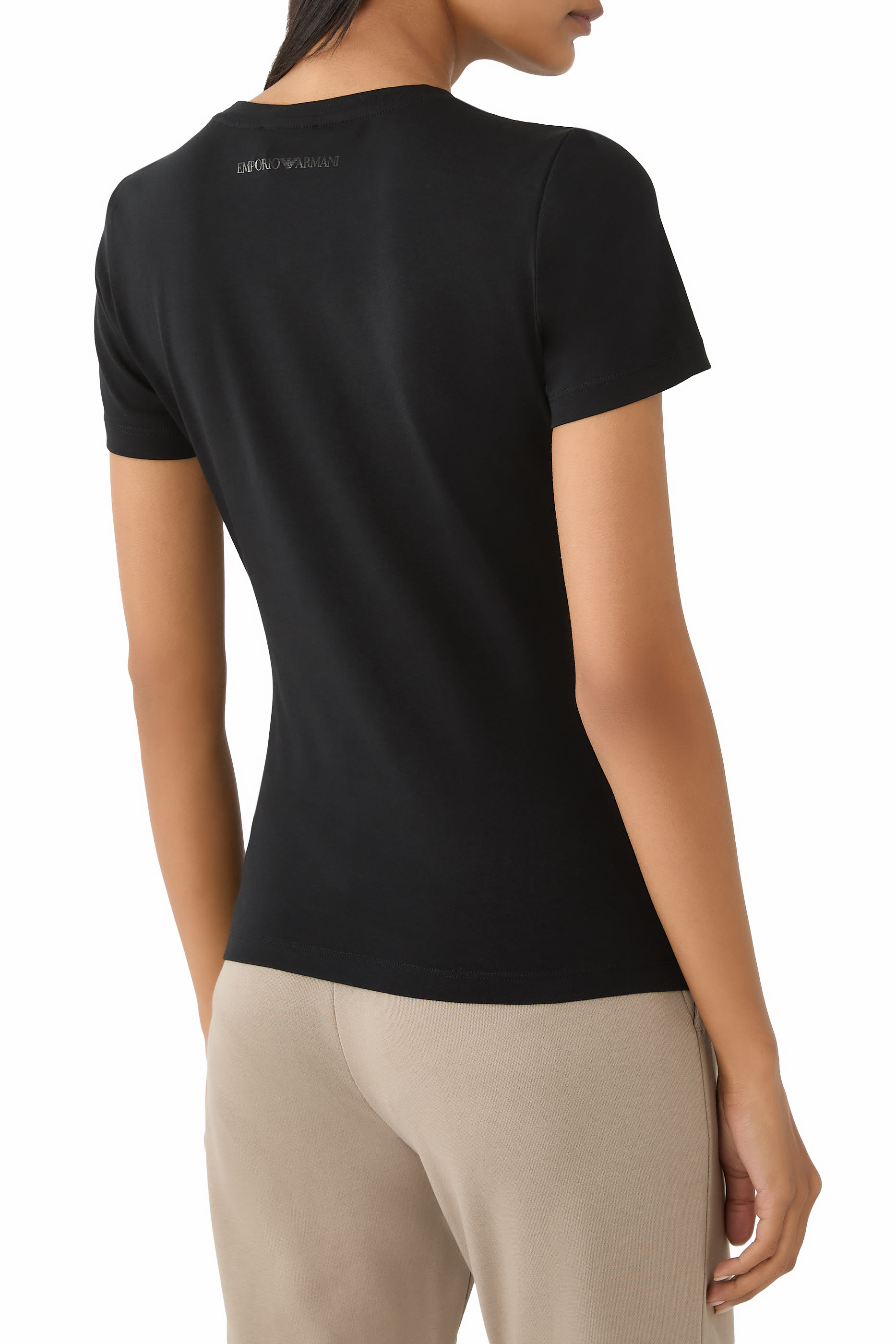 ASV Stretch-Jersey Slim-Fit T-Shirt with Oversized Eagle Pattern