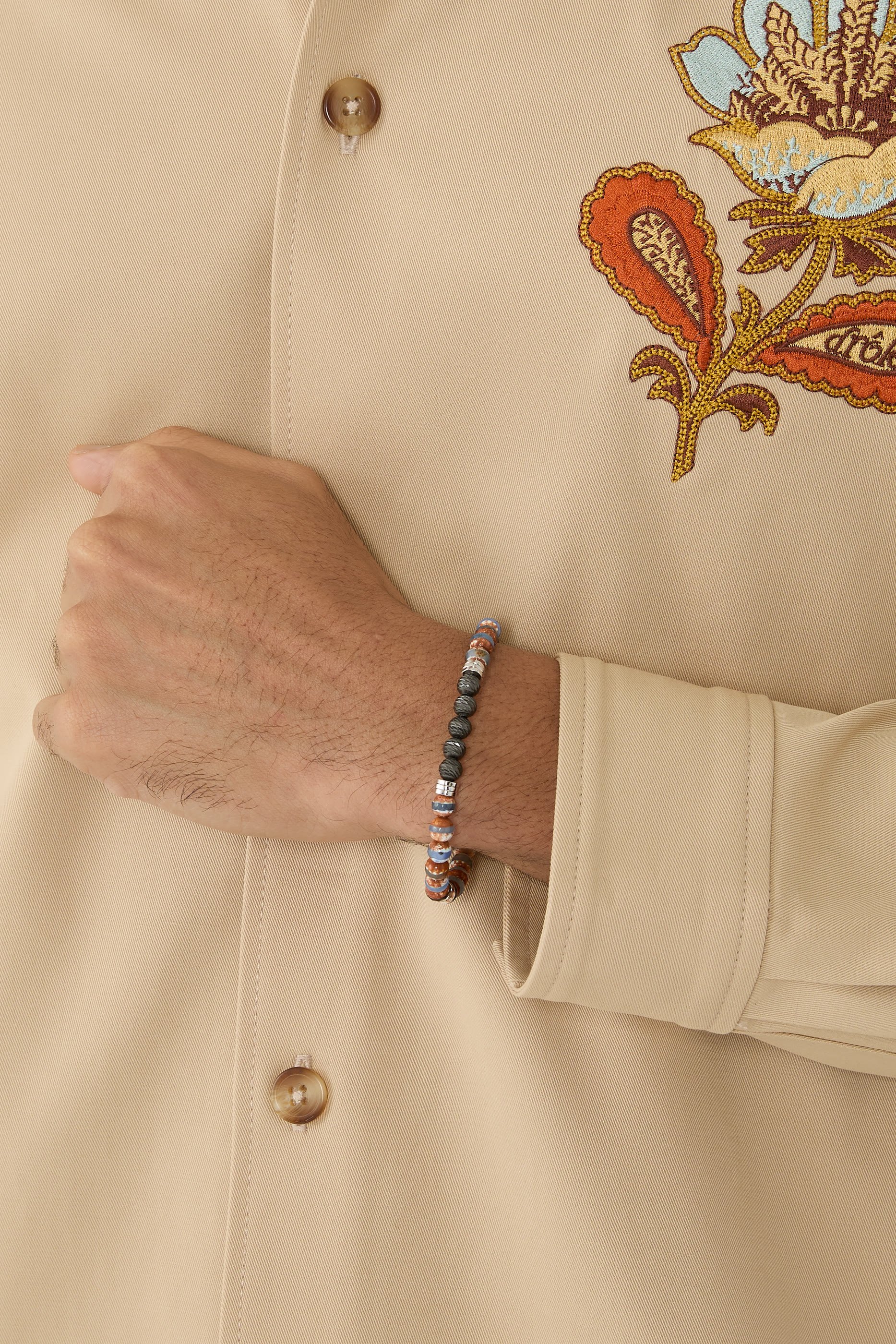 Stonehenge Graffiato Bracelet, Sterling Silver & Agate