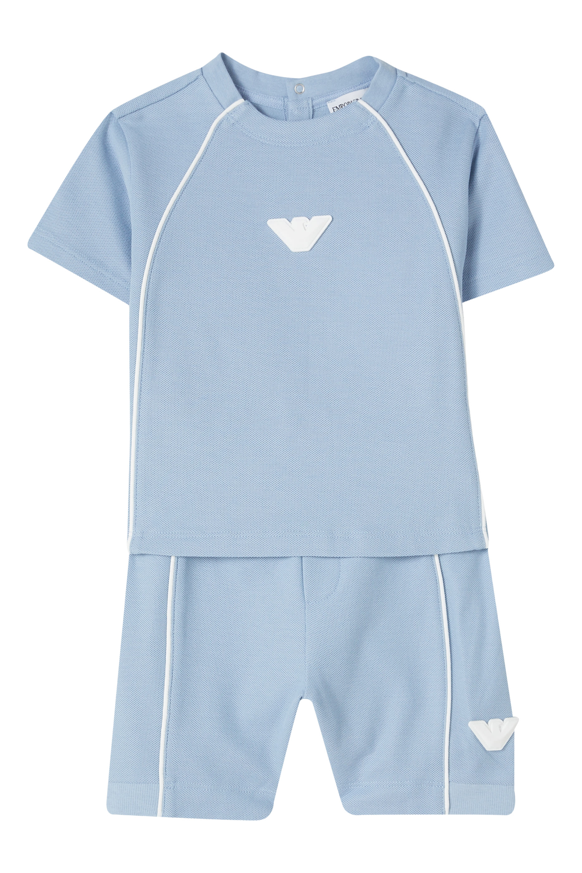 Kids Logo Piqu&eacute; T-Shirt and Shorts Set