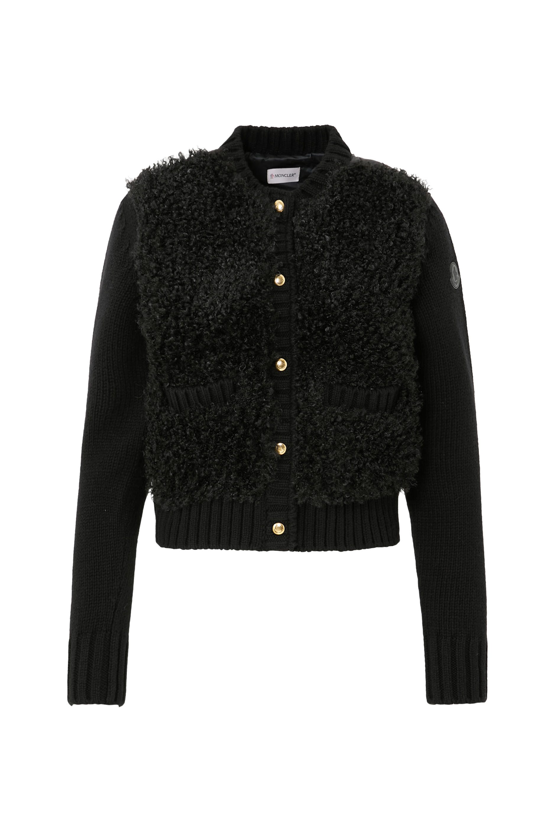 Padded Wool & Teddy Cardigan