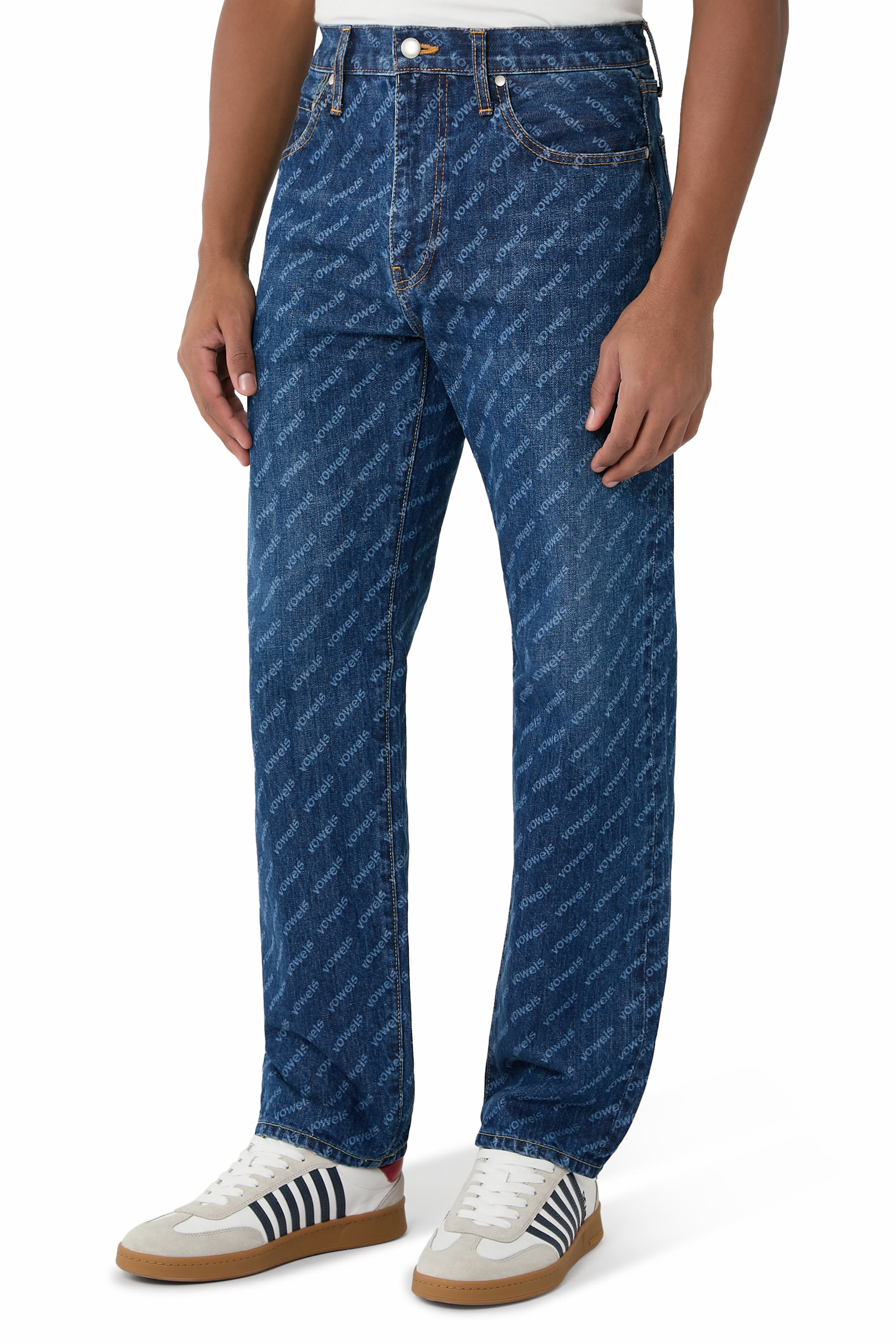 All-Over Logo Denim Pants