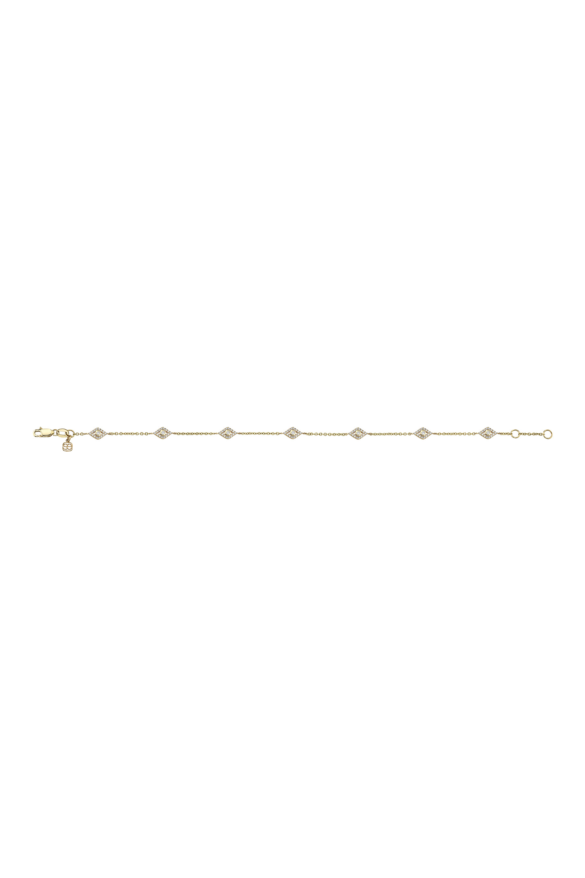 Evil Eye Chain Bracelet, 14K Yellow Gold & Diamonds