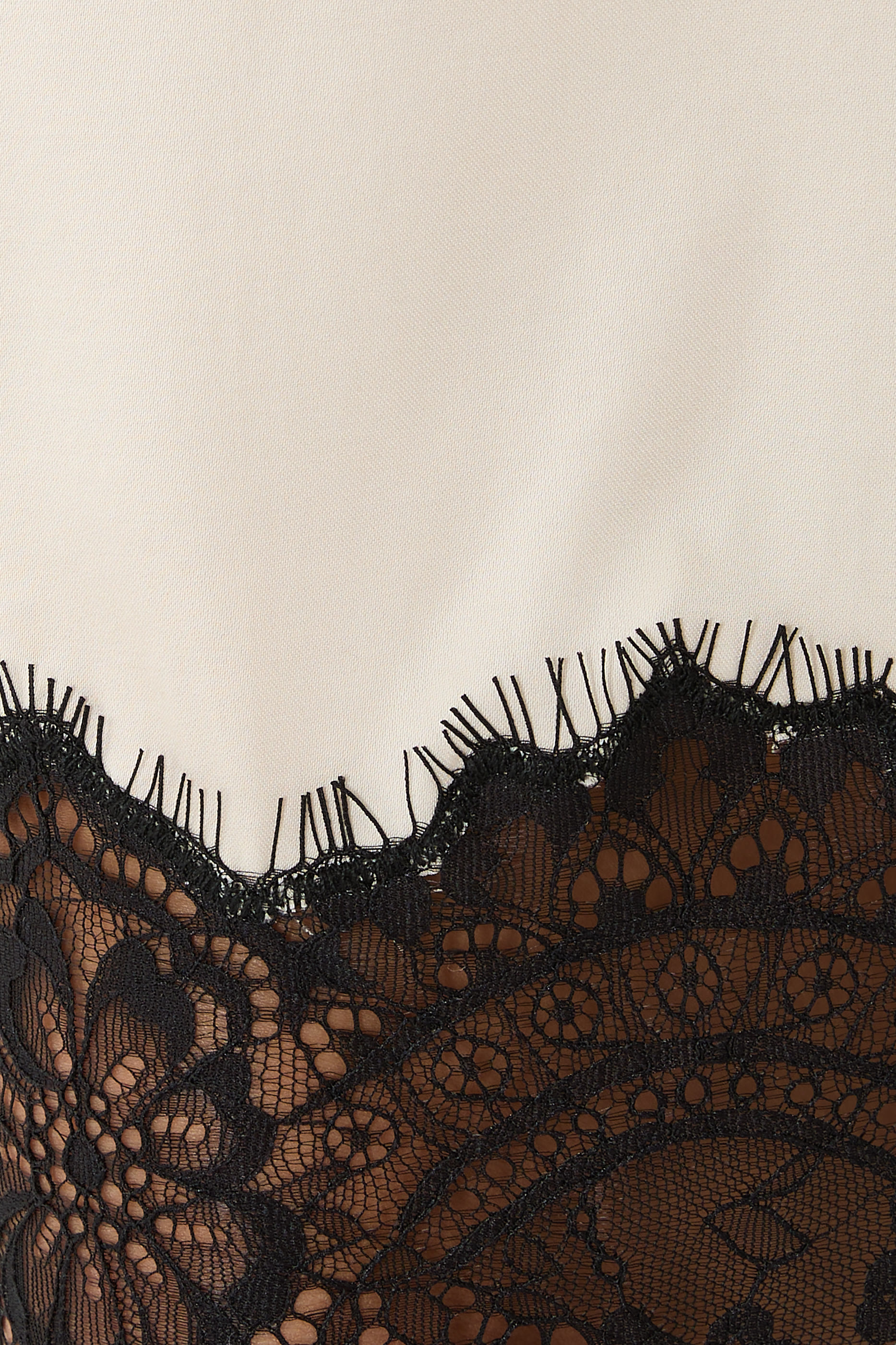 Satin Lace Slip Midi Skirt 