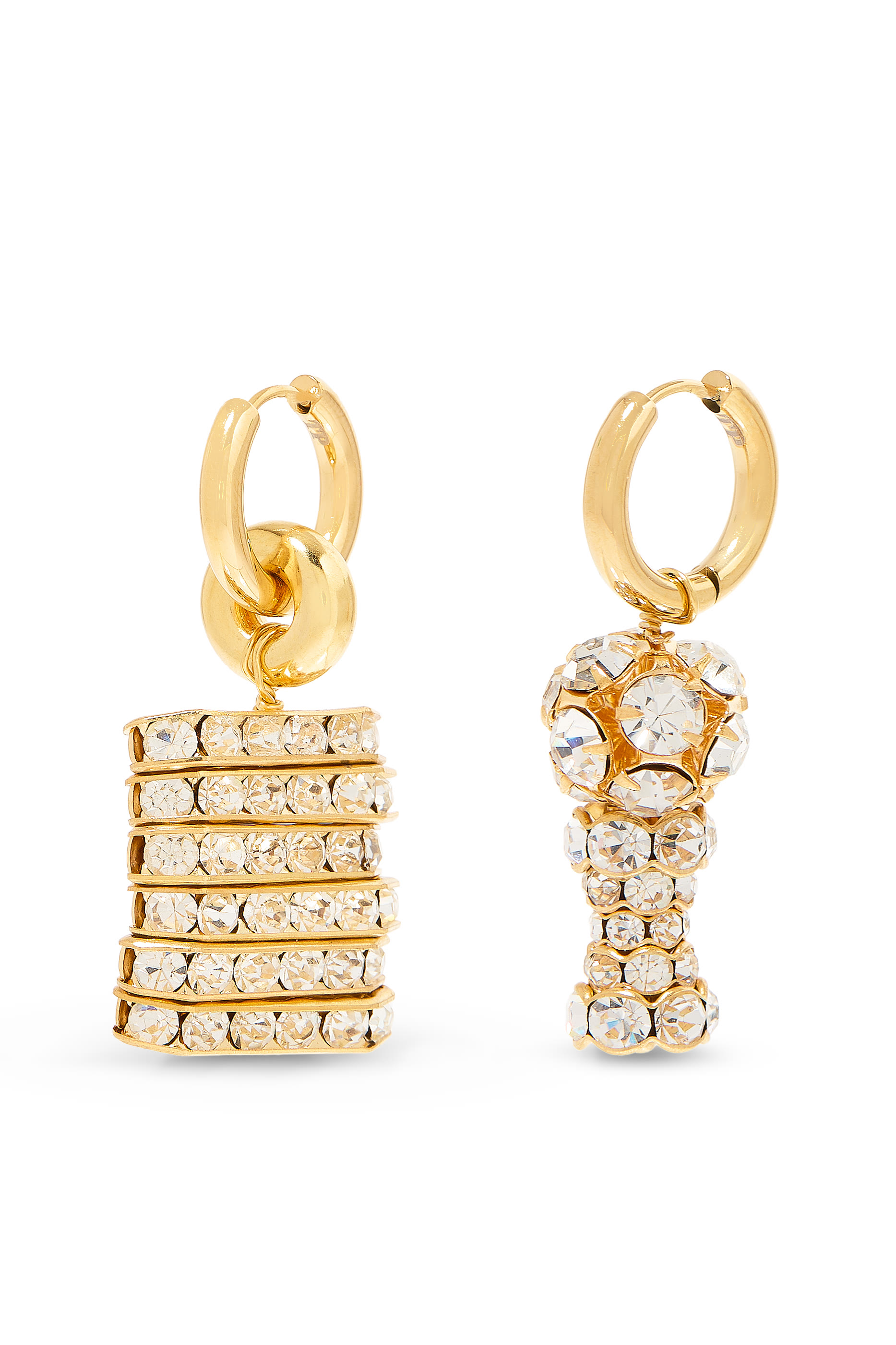 Line and Cube Hoop Earrings