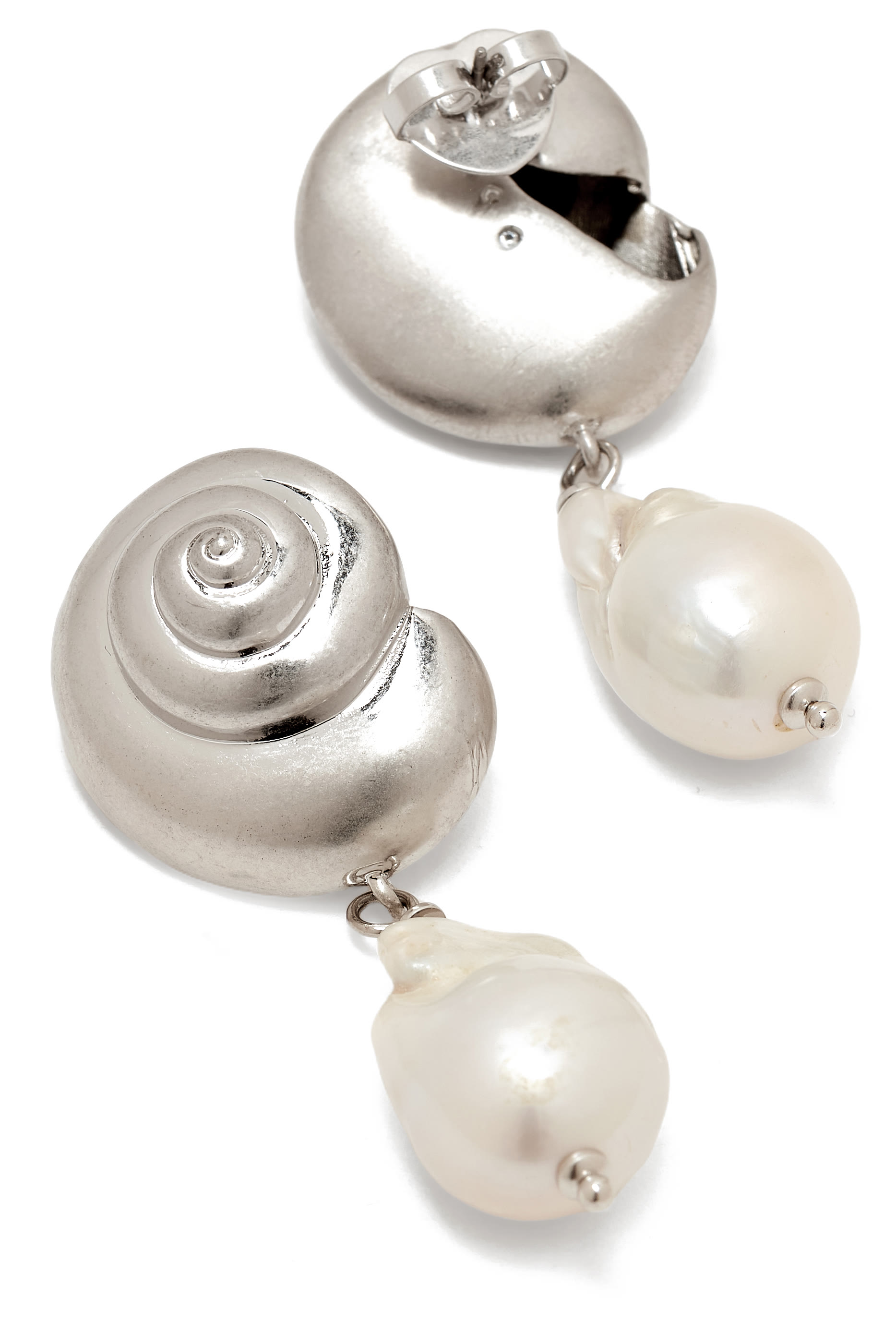 Beachside Drop Earrings, Plated Metal & Freshwater Pearls