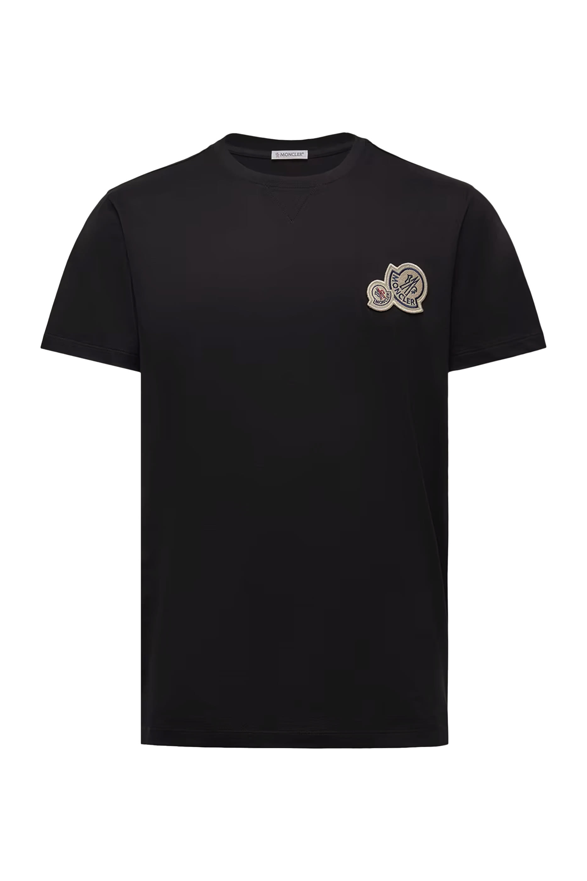 Double Logo Patch Cotton T-Shirt