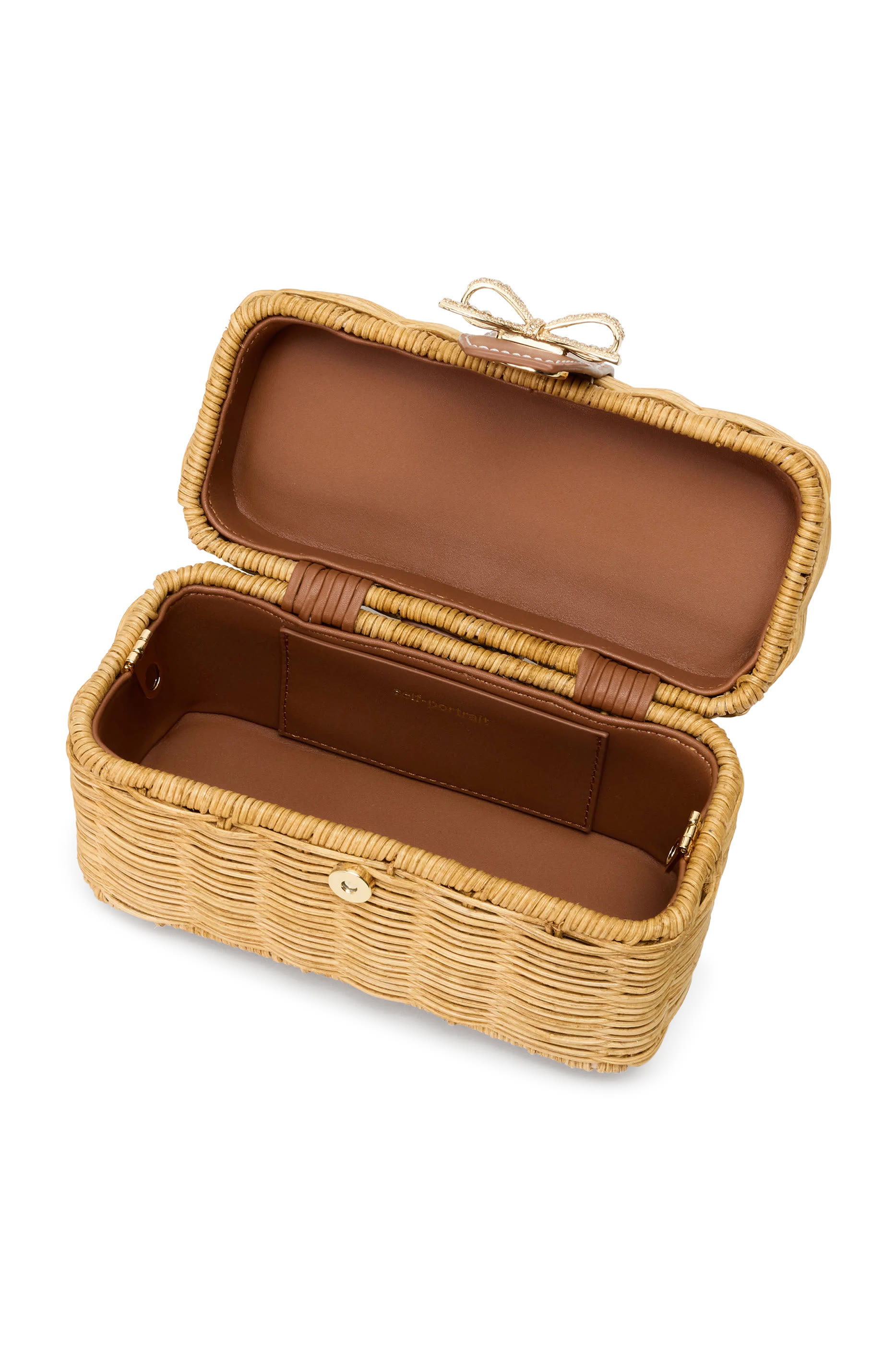 Rattan Cherry Charm Mini Basket Bag