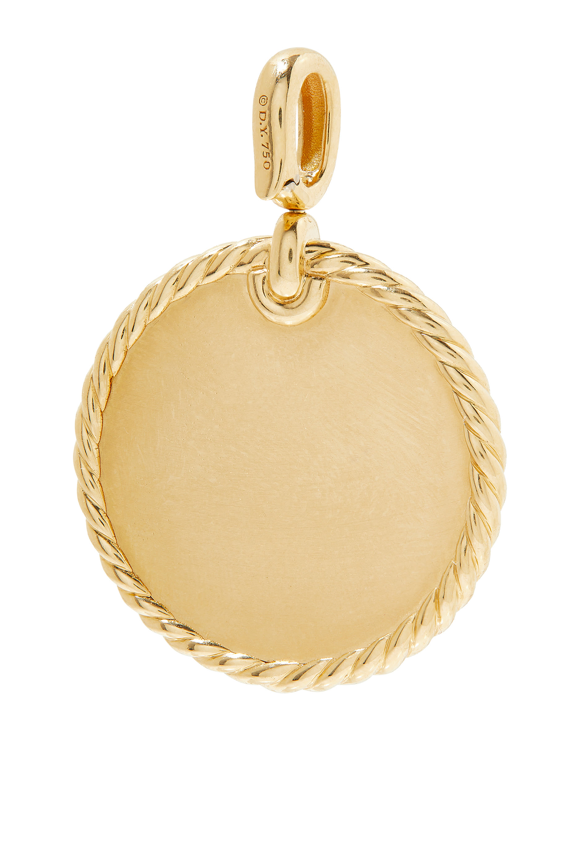 DY Elements&reg; Disc Pendant in 18K Yellow Gold with Pav&eacute; Diamonds