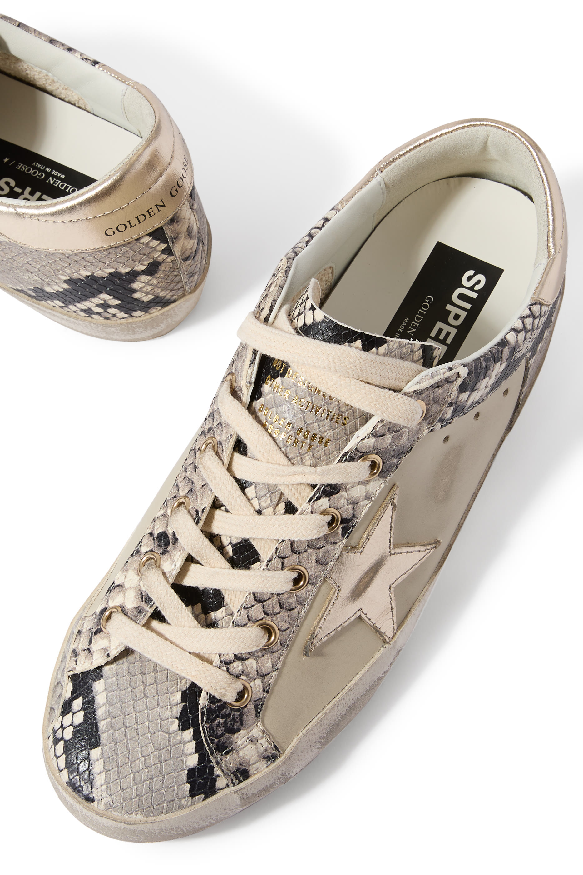 Super Star Python Print Sneakers