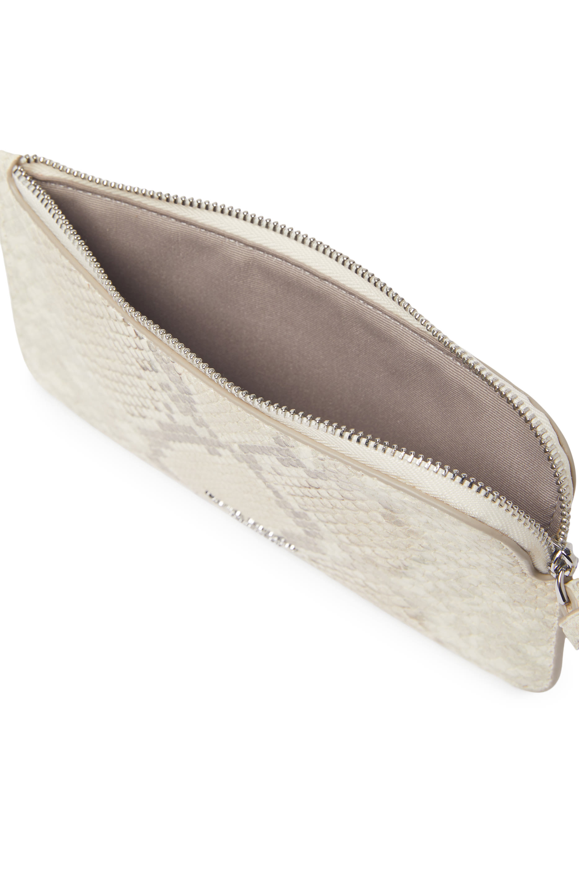 Snake Embossed Zippy Wristlet