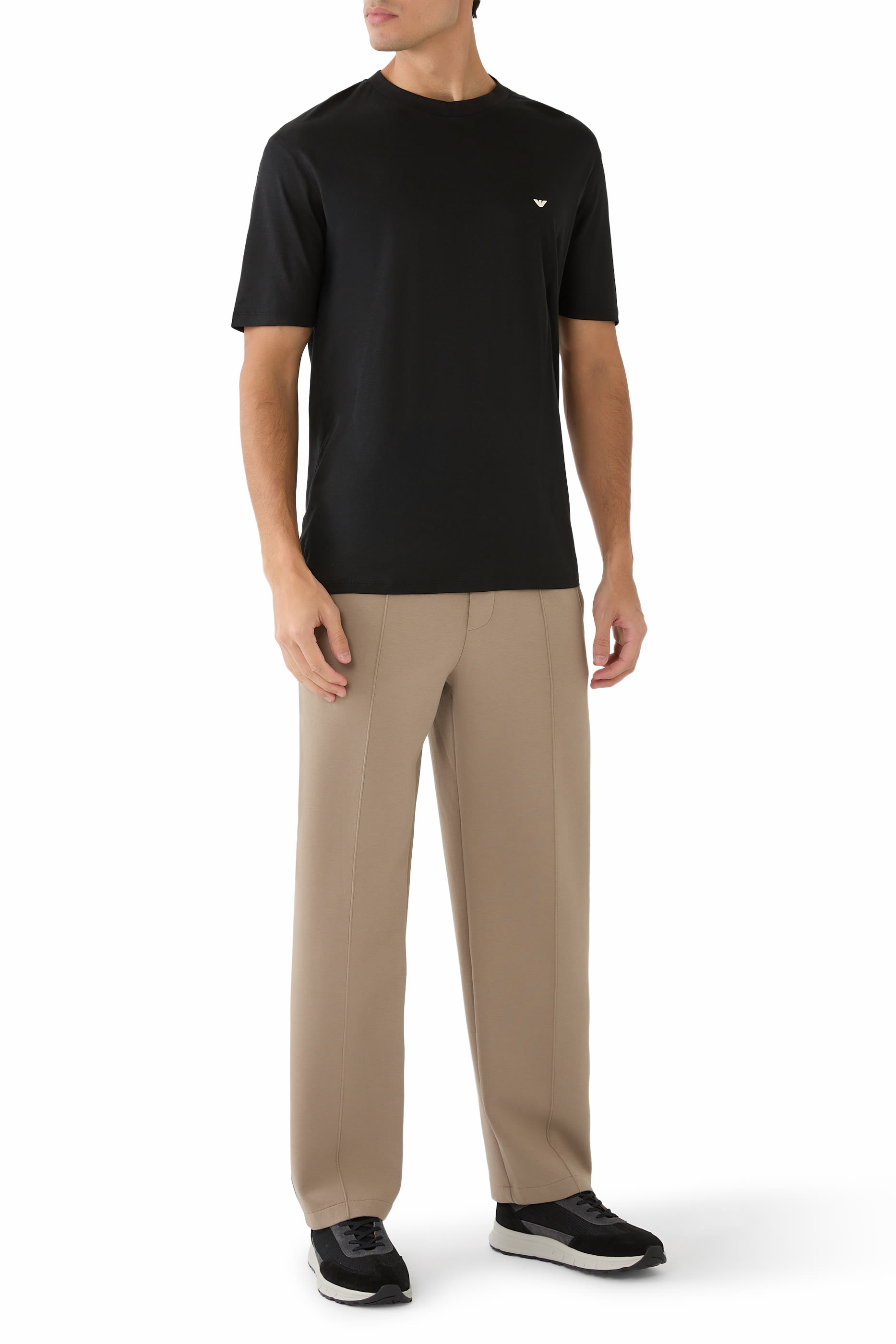 Embossed Eagle Embroidery Lyocell-Blend Jersey T-Shirt