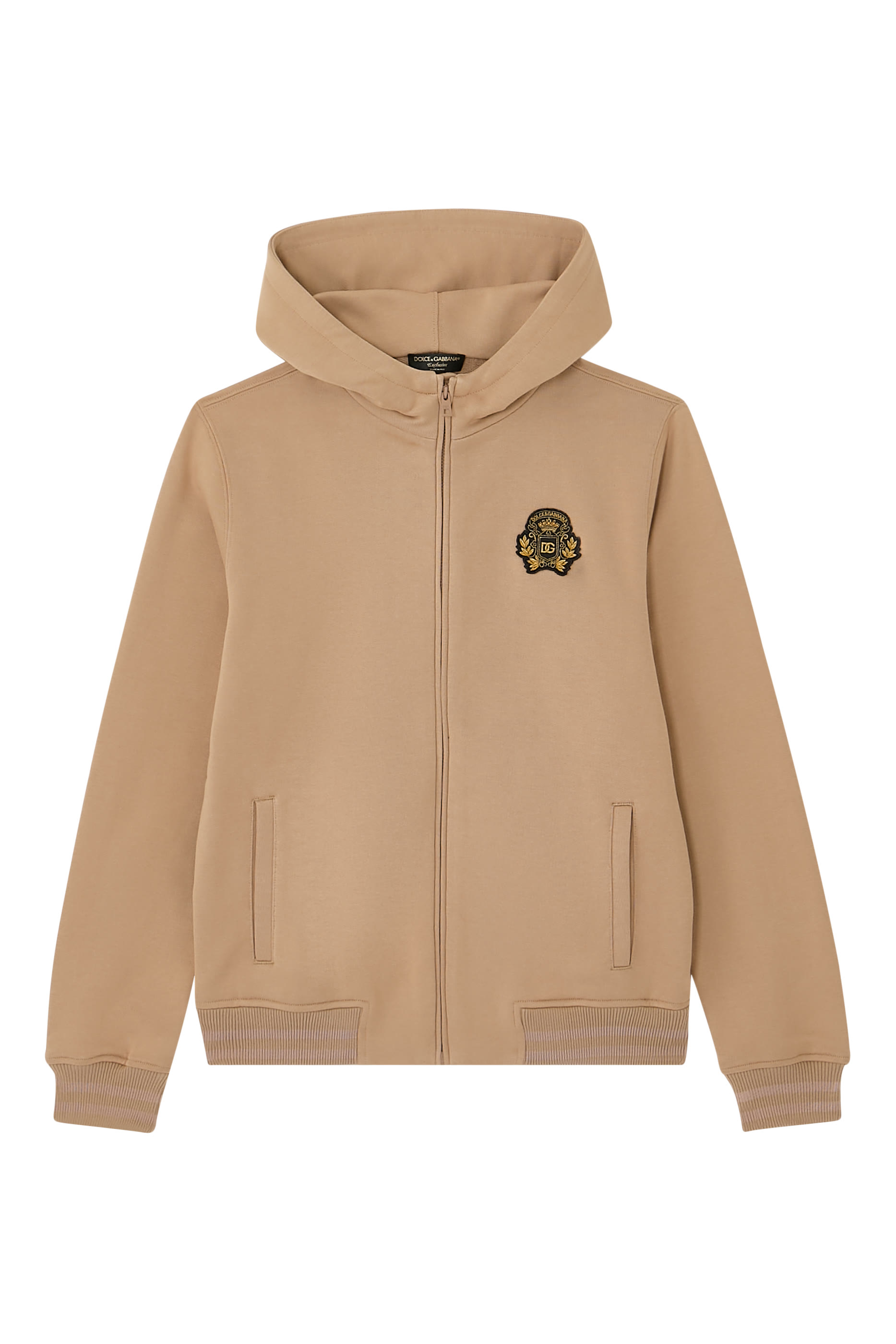 Kids  Fleece Hoodie with Heraldic Patch
