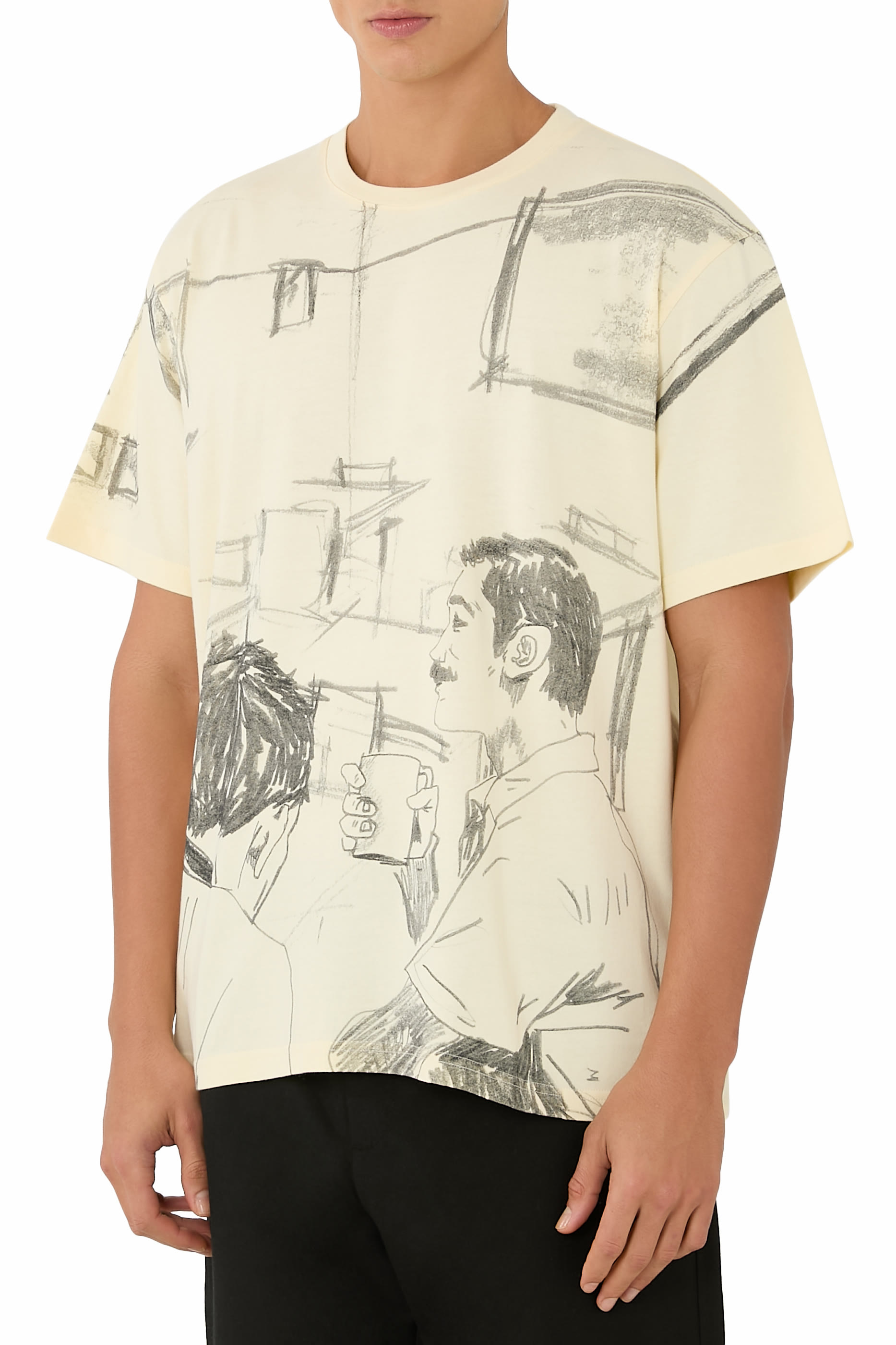 Cafe Scene All-Over Print T-Shirt