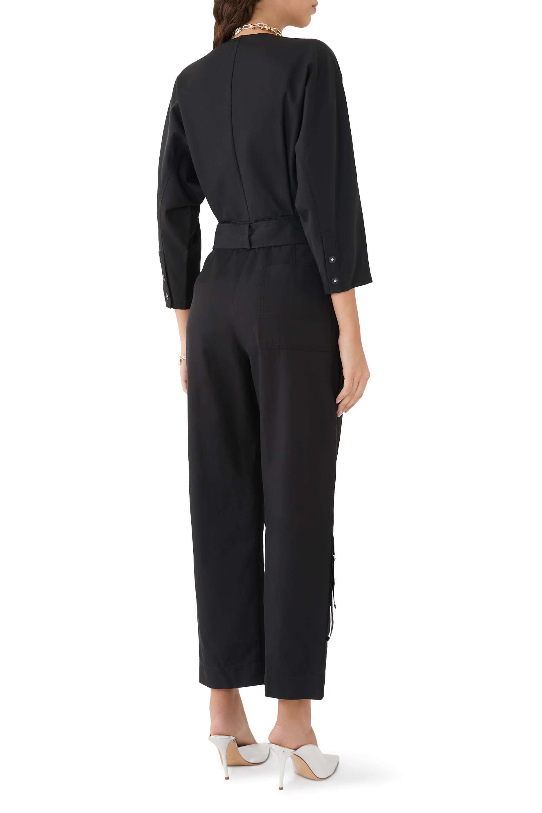 3/4 Sleeves Utility Jumpsuit