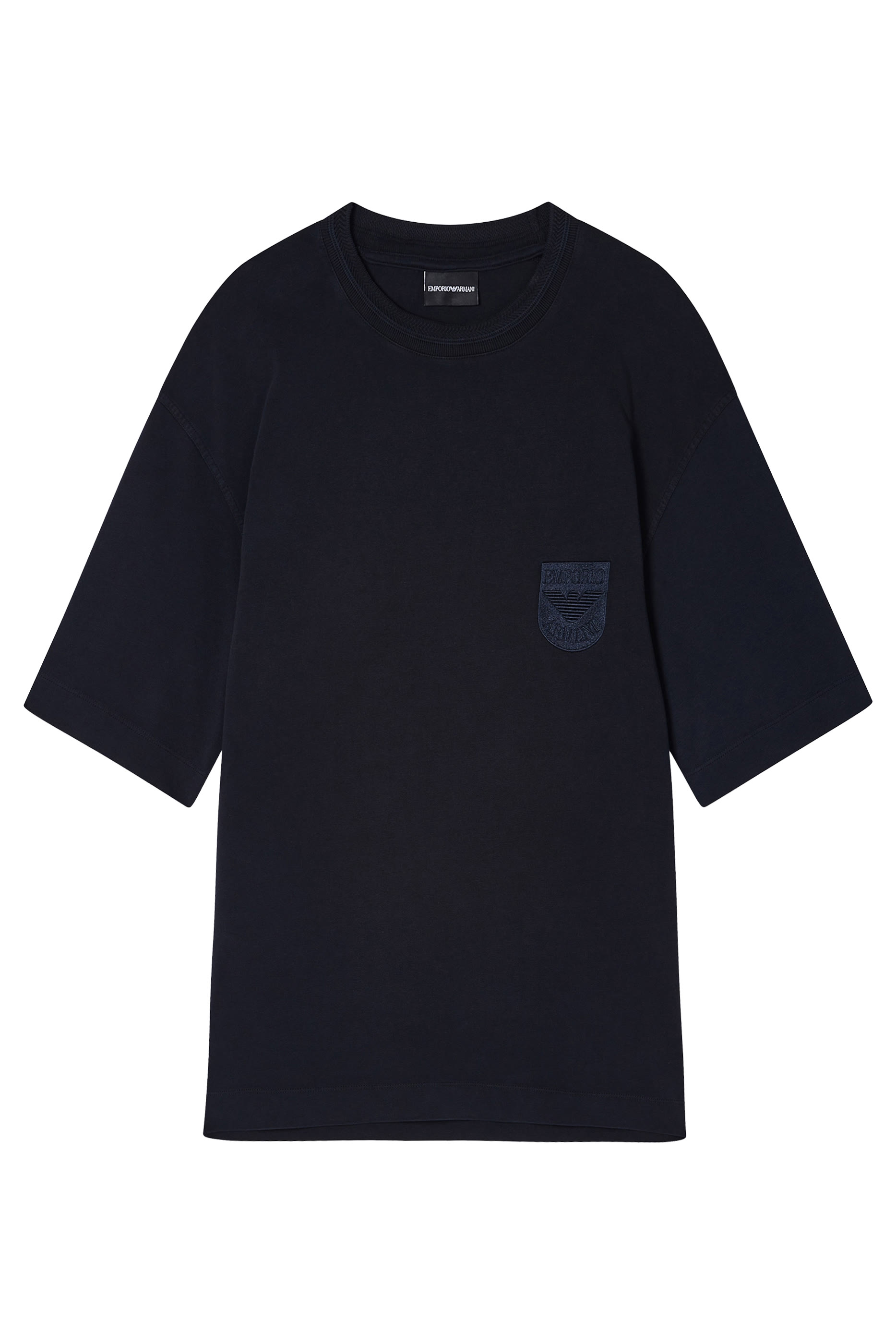 Heavy Jersey T-Shirt with Shield Embroidery