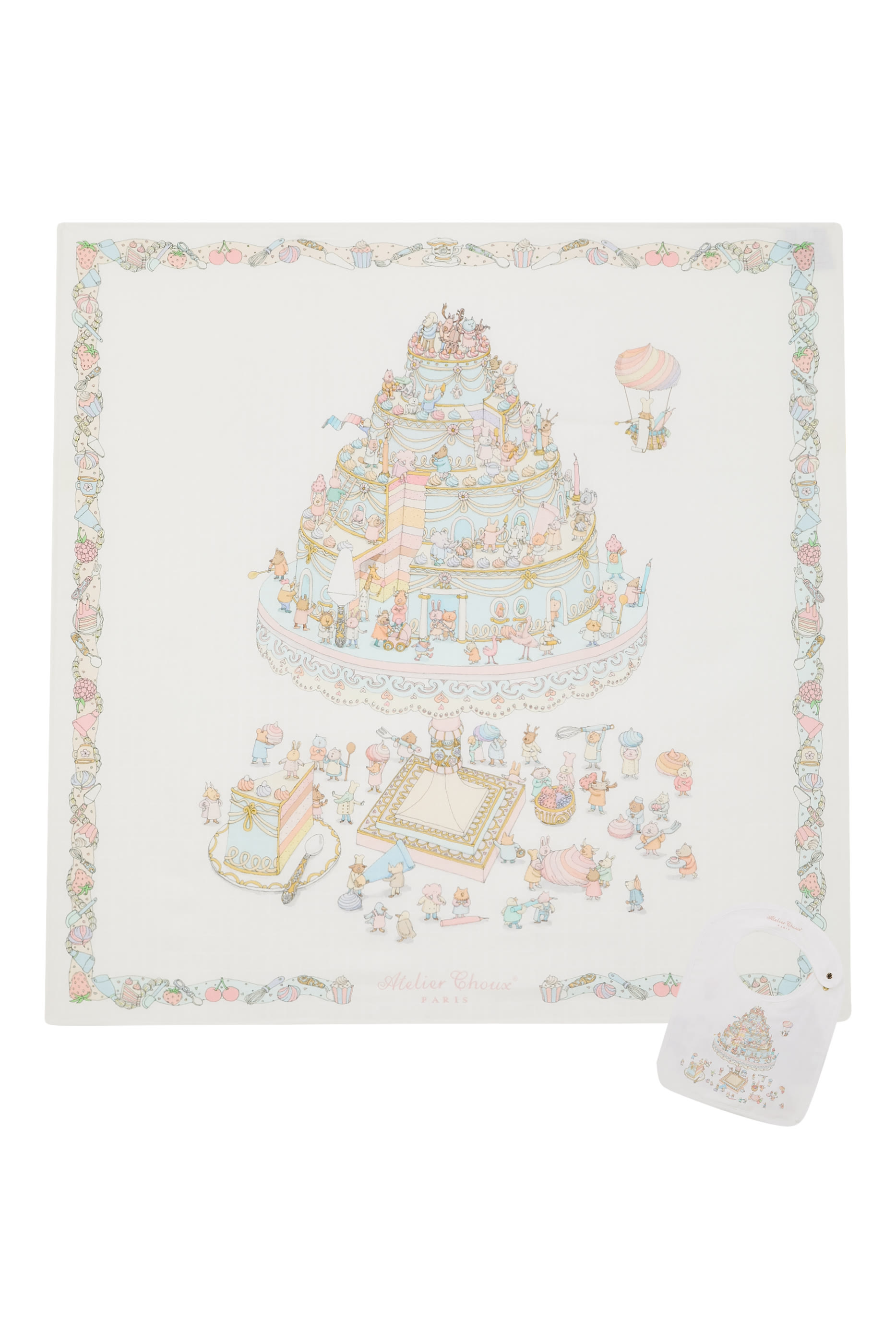 Kids Carr&eacute; & Satin Bib Set - Le G&acirc;teau 