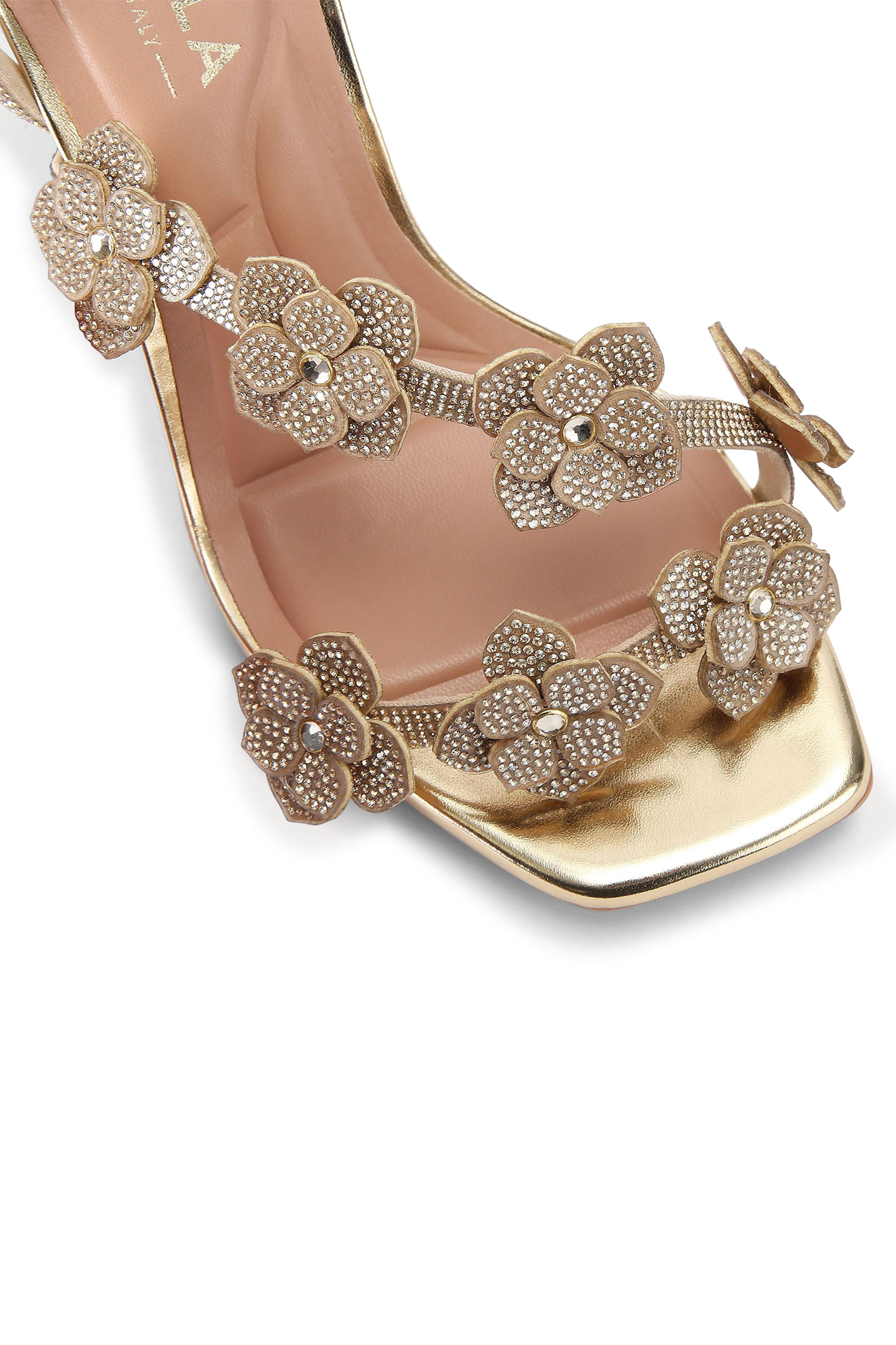 Petalo 90 Silver Crystal Sandals