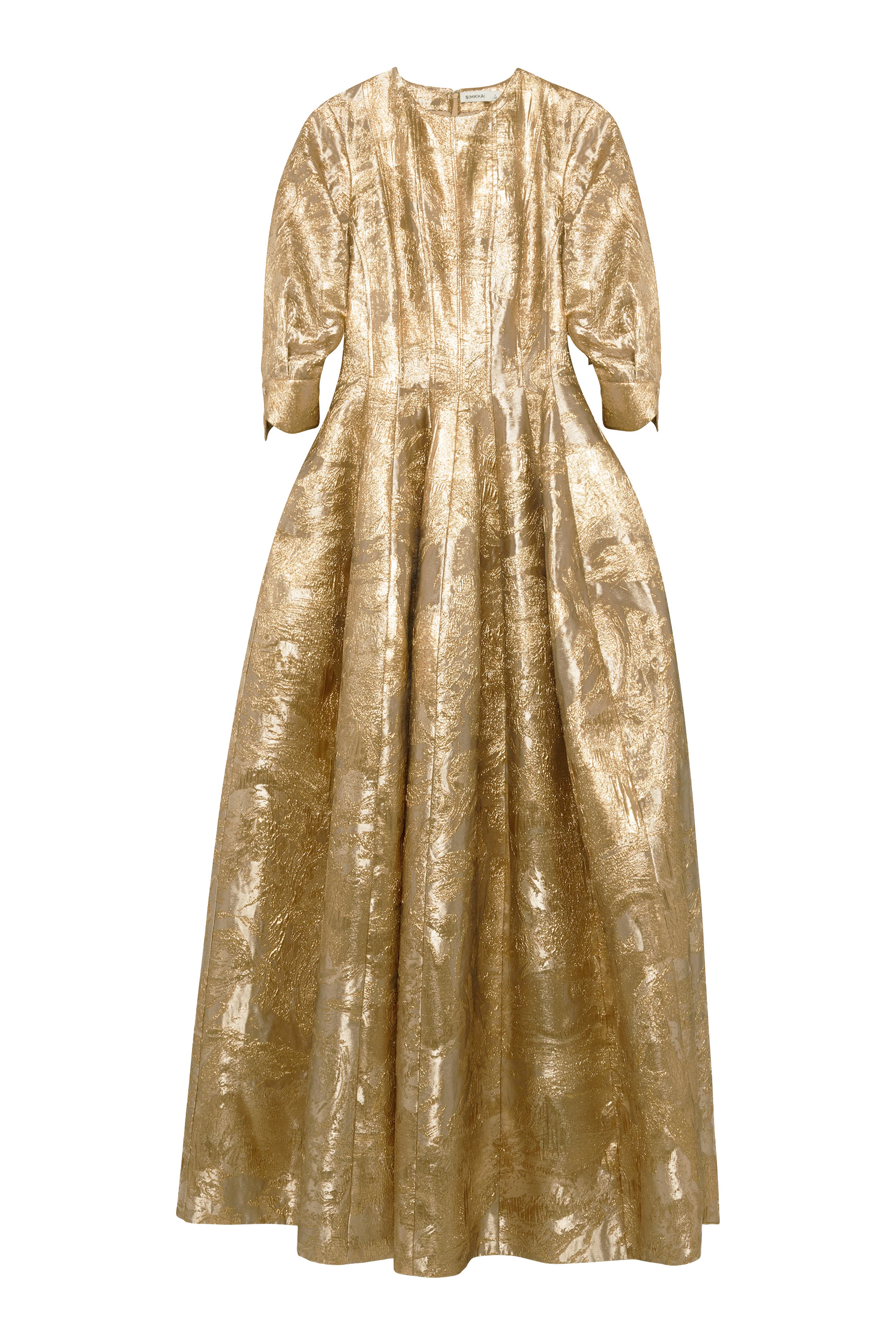 Claravelle Metallic Jacquard Gown
