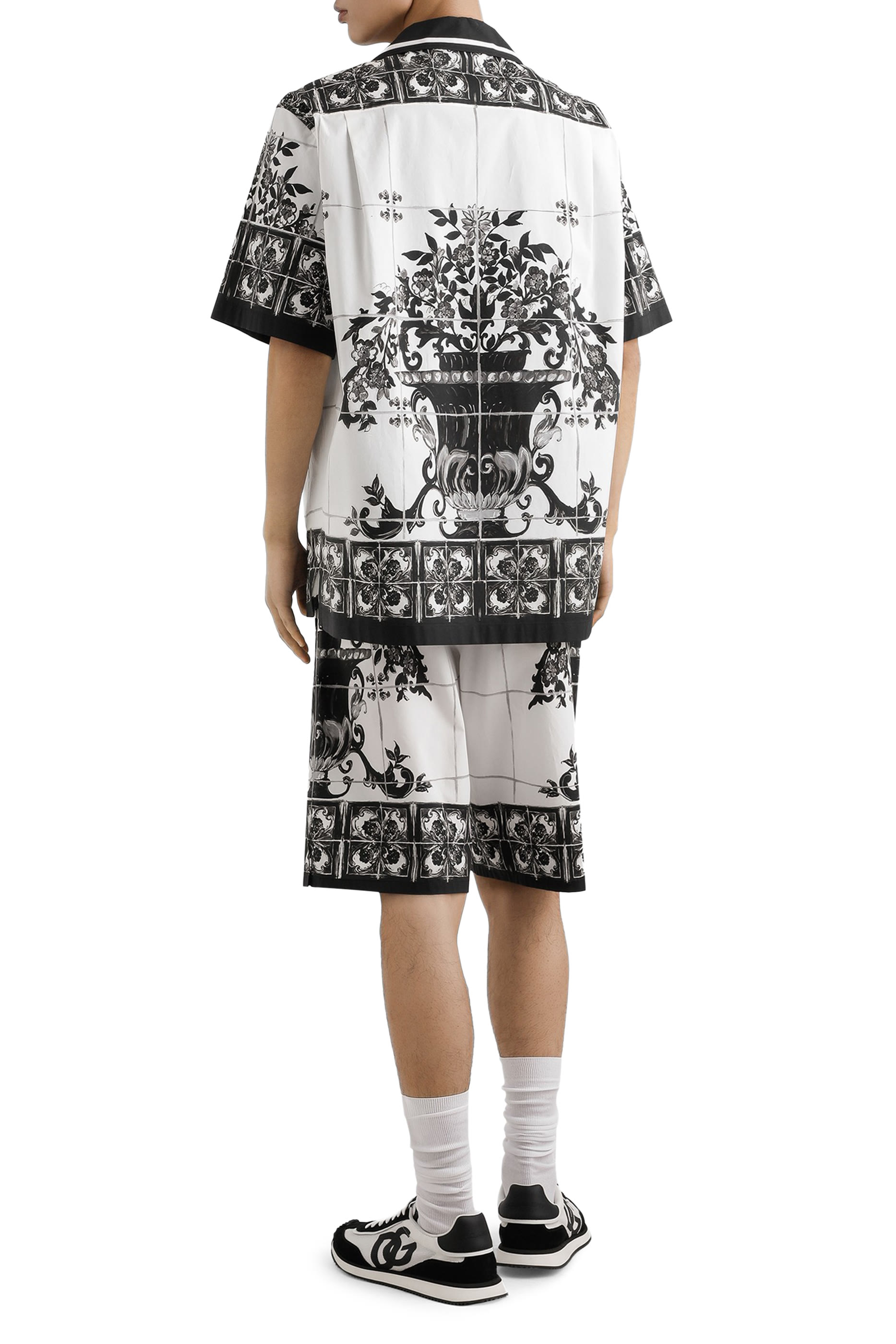 Majolica-Print Poplin Shorts