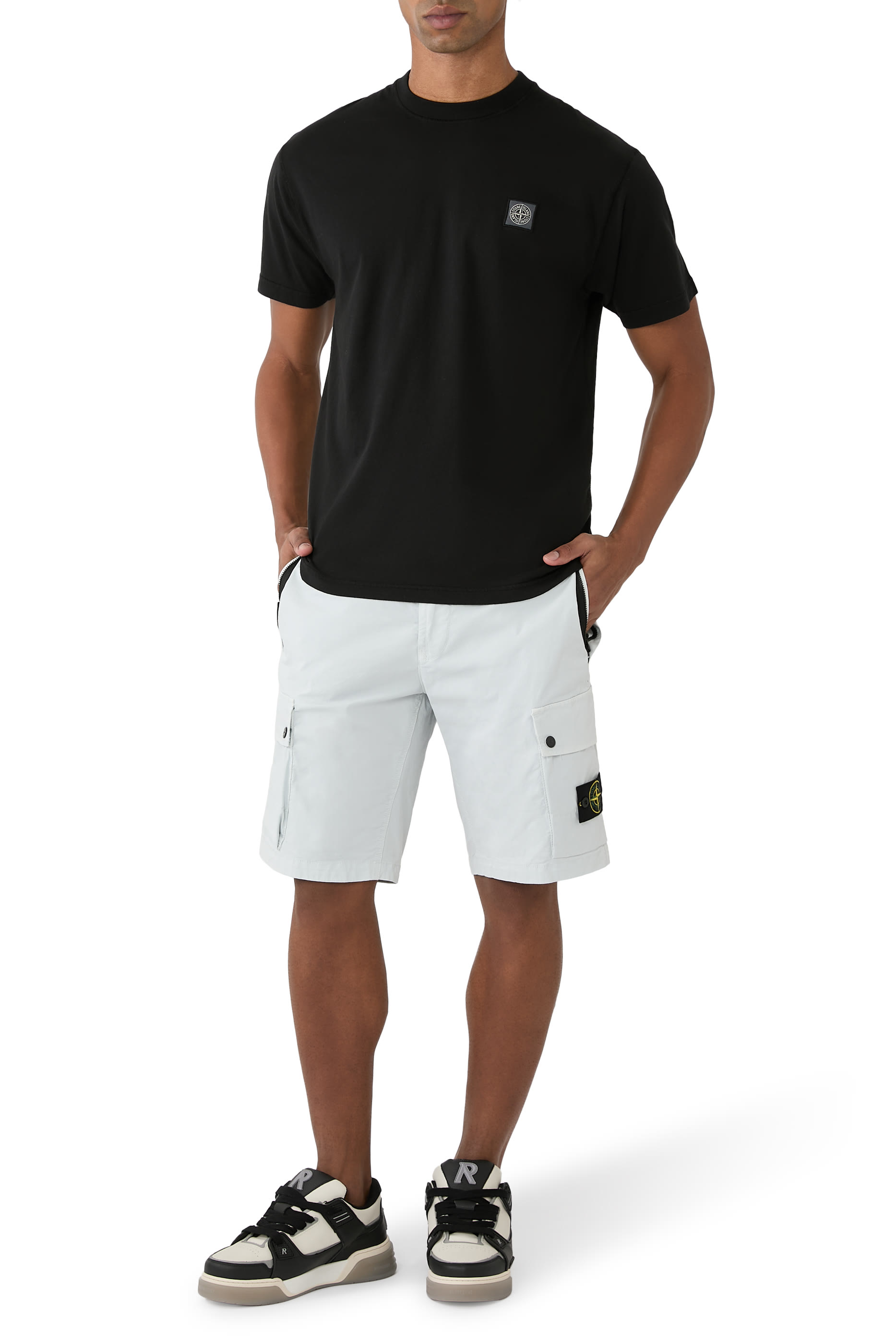 Zip-Pocket Cargo Bermuda Shorts