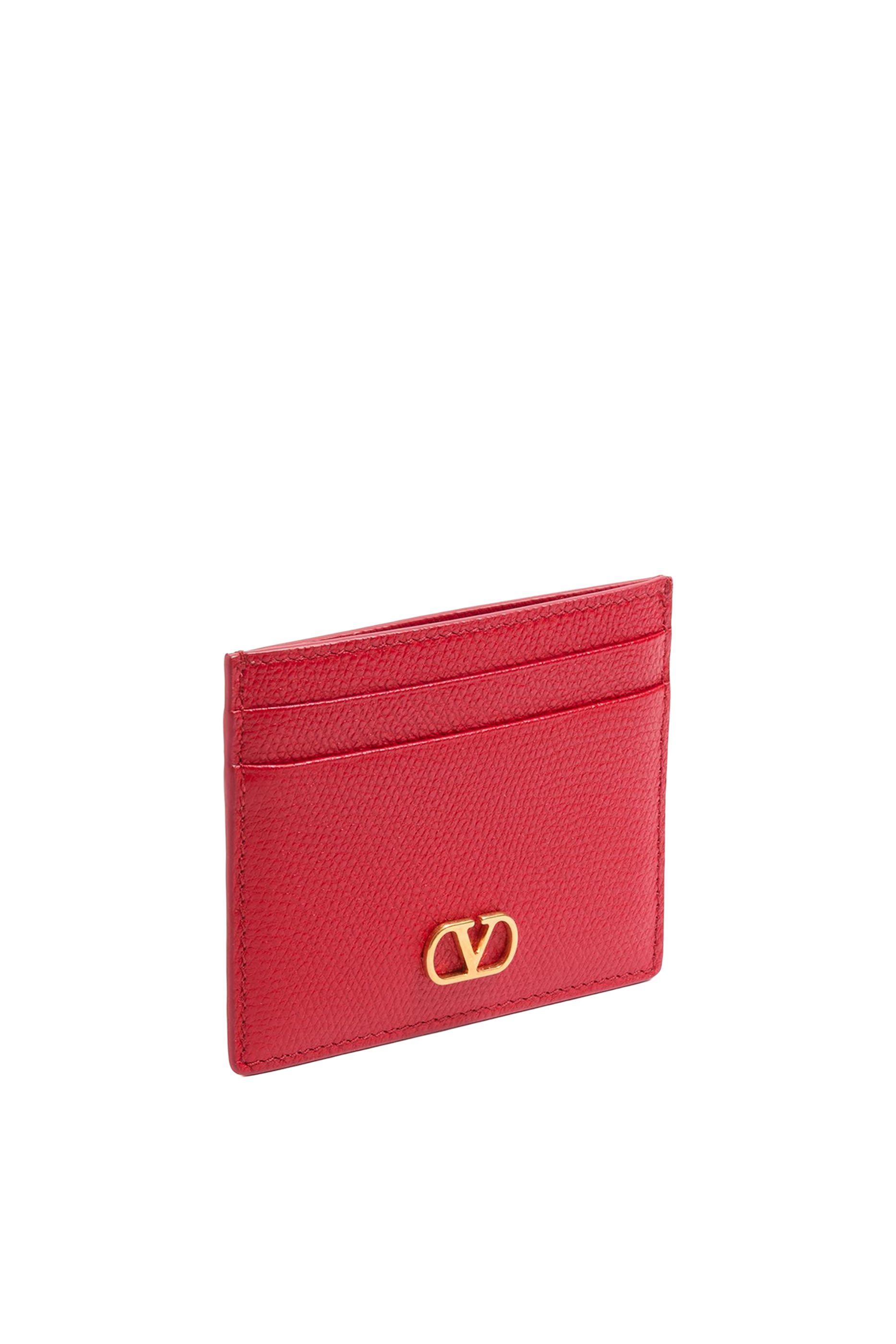 VLogo Signature Grainy Calfskin Card Holder