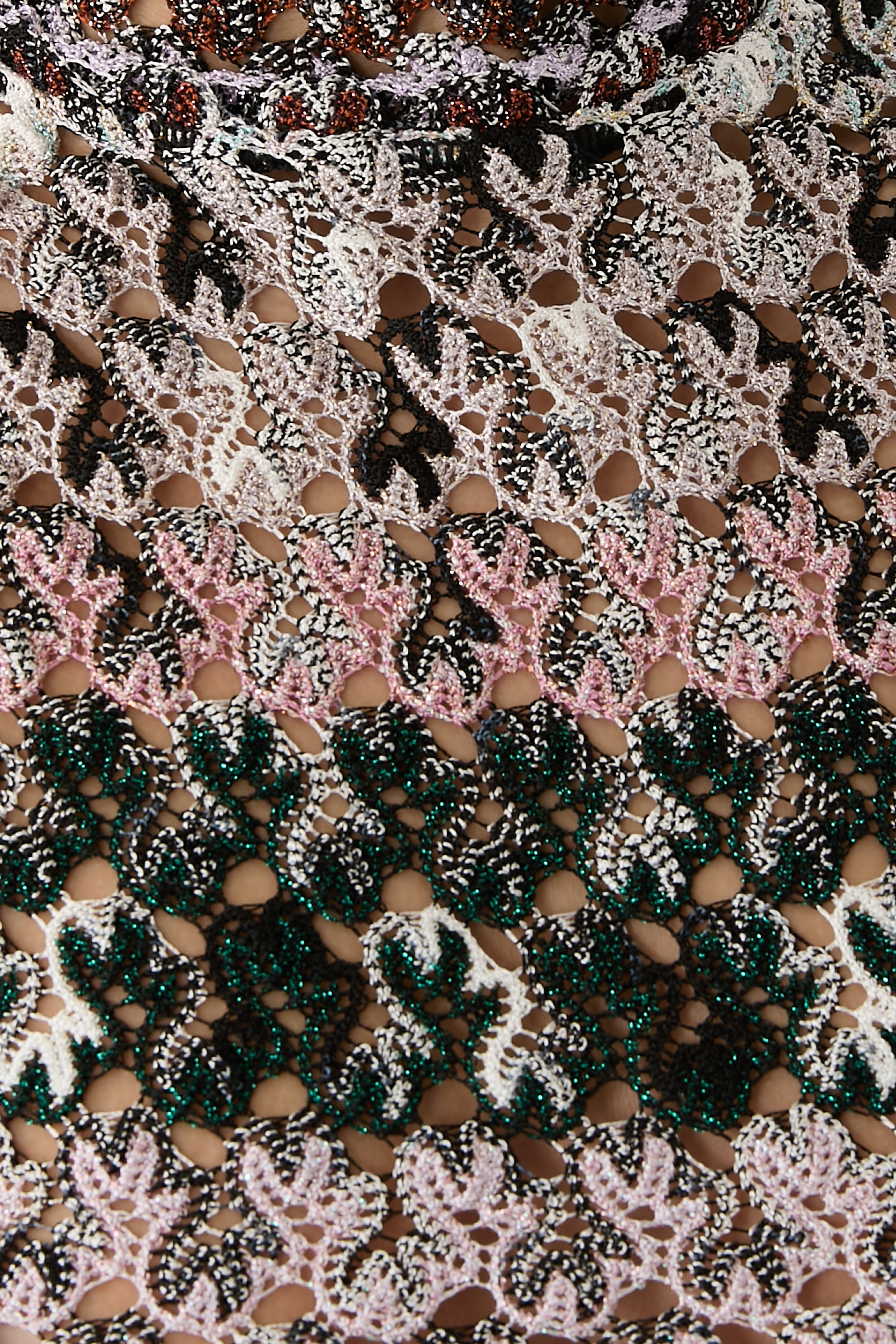 Striped Lace Raschel Lurex Sleeveless Top