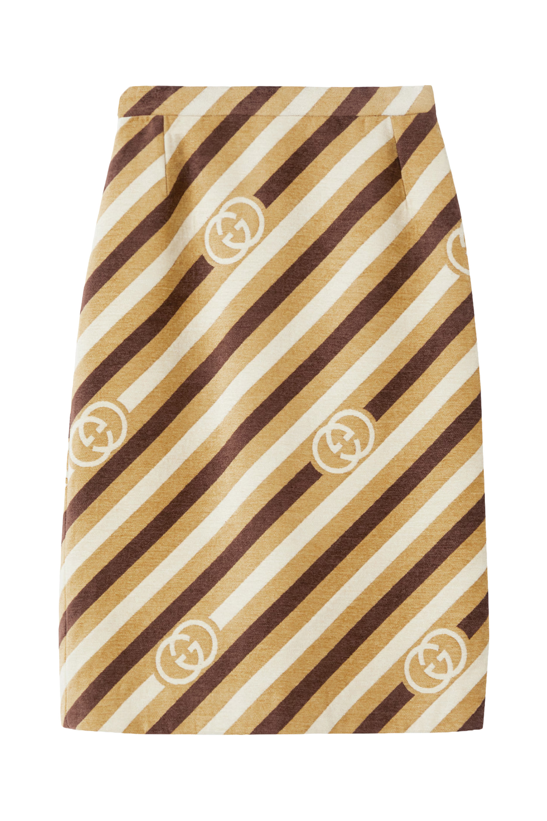  Diagonal GG Velvet Chenille Midi Skirt 