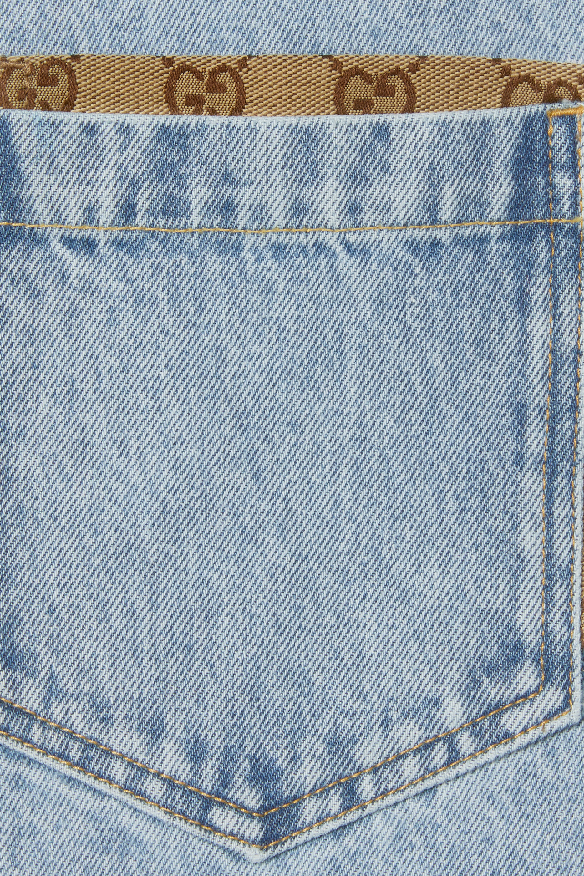 Washed Denim Shirt with GG Insert