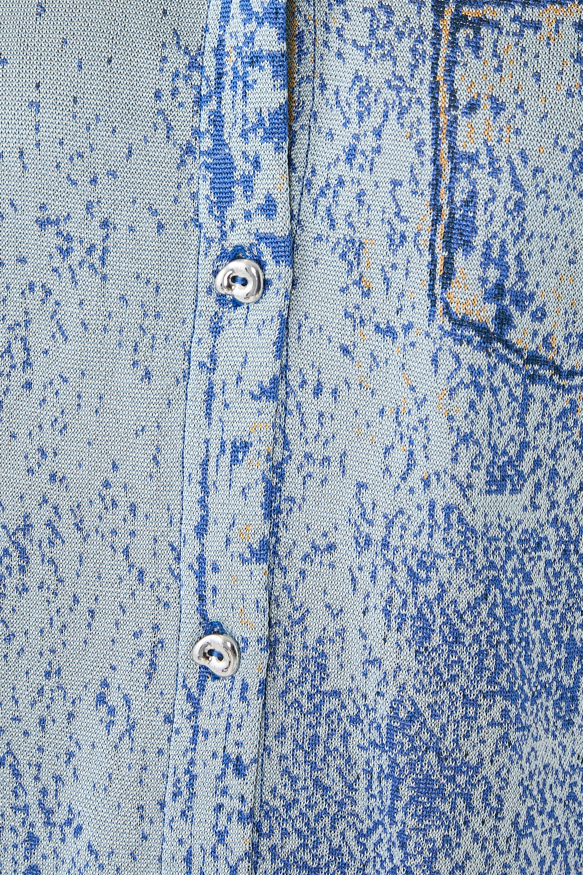 Asher Oversized Denim Print Polo Top 