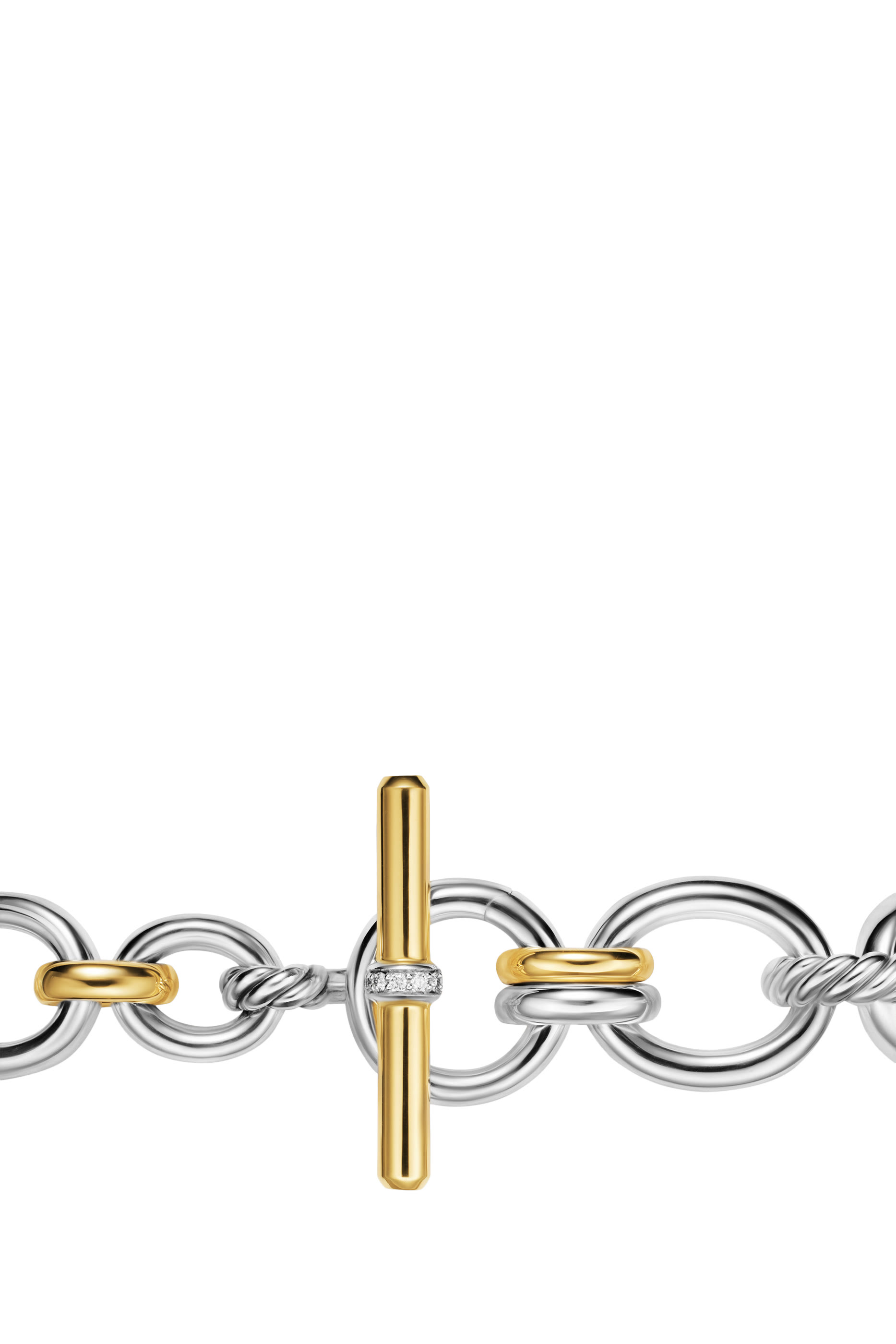 DY Mercer&reg; Chain Necklace, Sterling Silver with 18K Yellow Gold & Diamonds