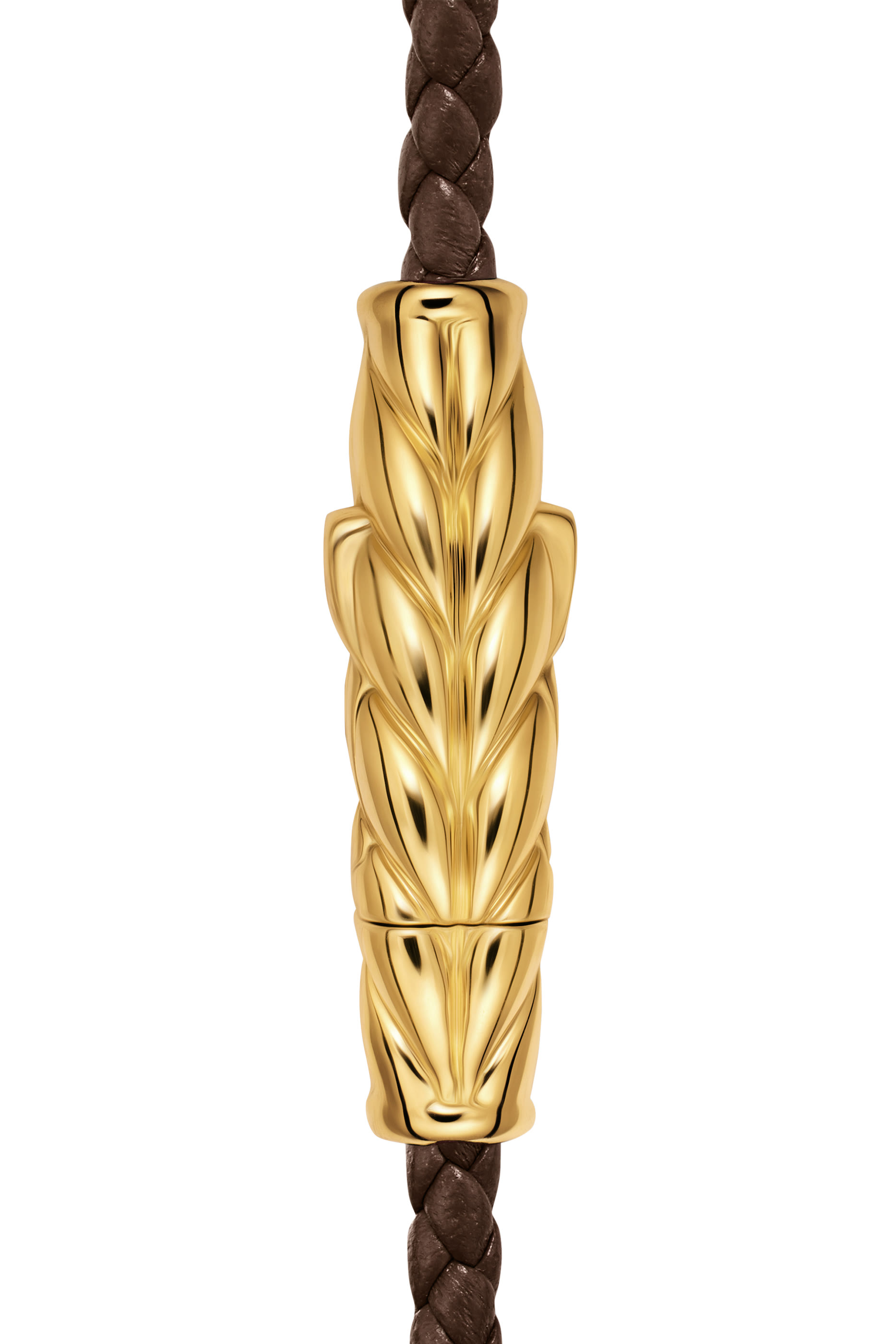 Chevron Triple Wrap Bracelet, 18K Yellow Gold & Leather