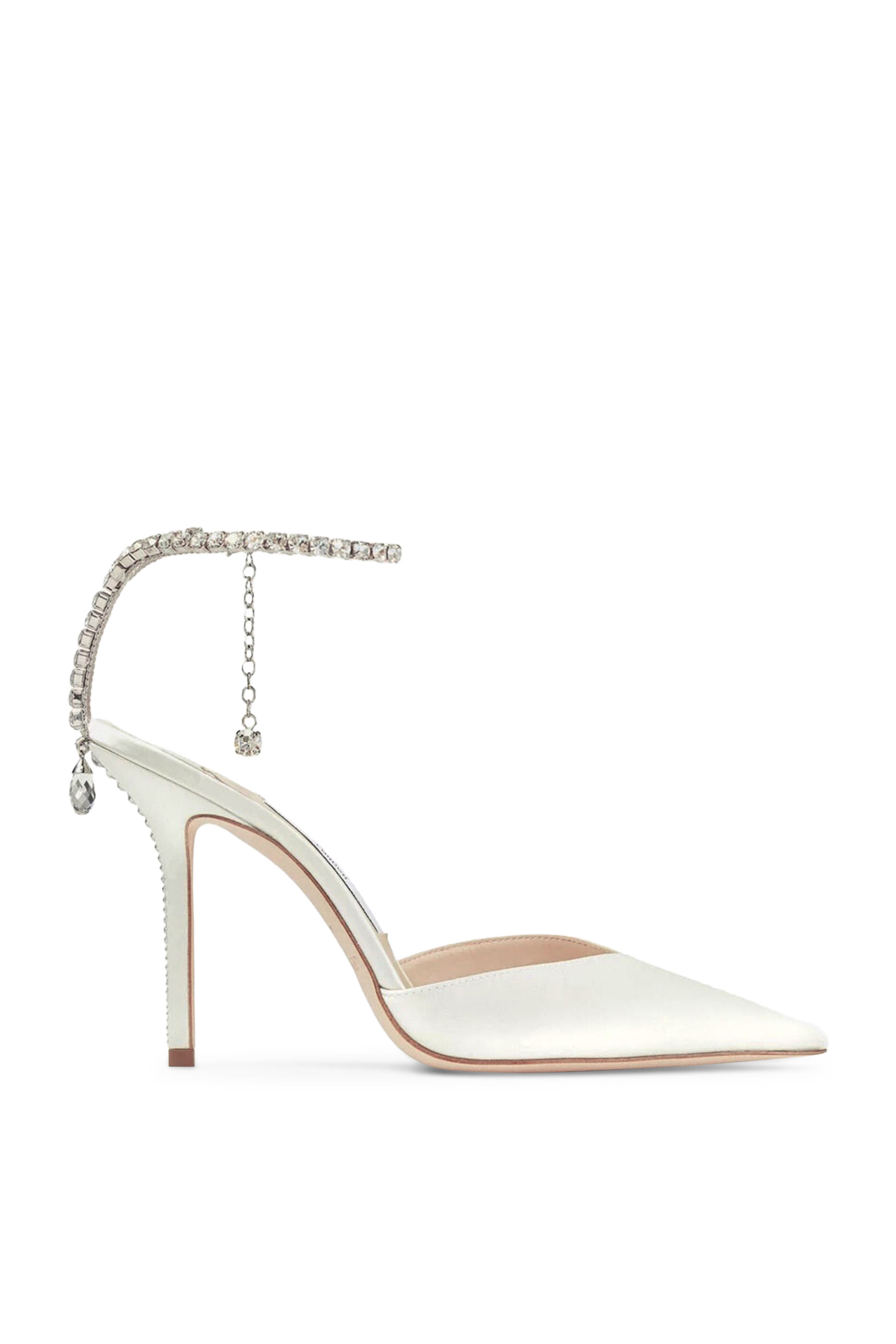 Saeda 100 Satin Pumps with Crystal Embellishment