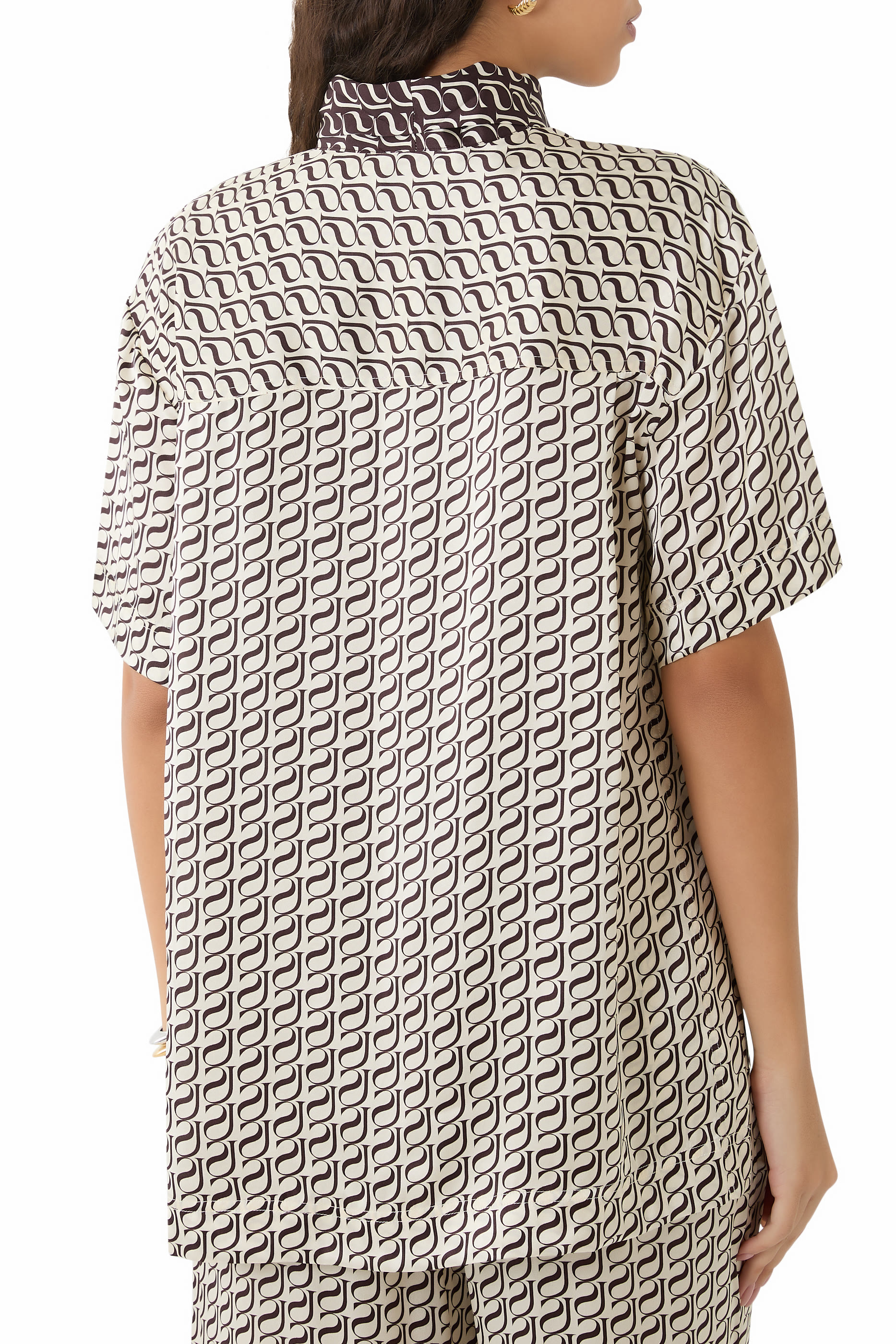 Monogram Silk Contrast Shirt