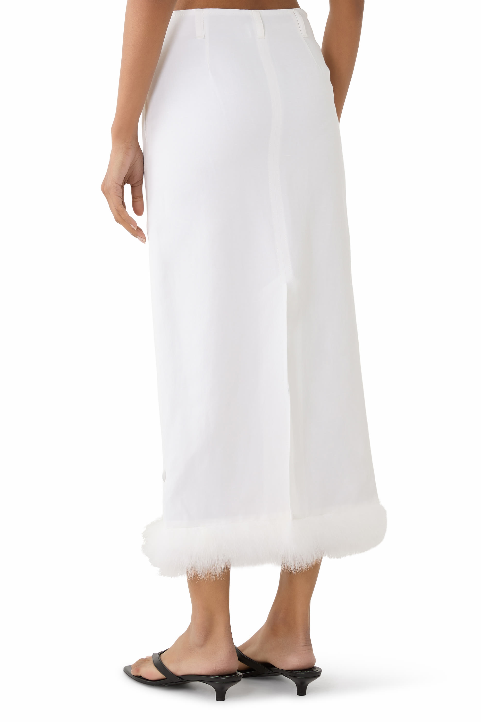 Linen-Blend Yarn-Dyed Skirt