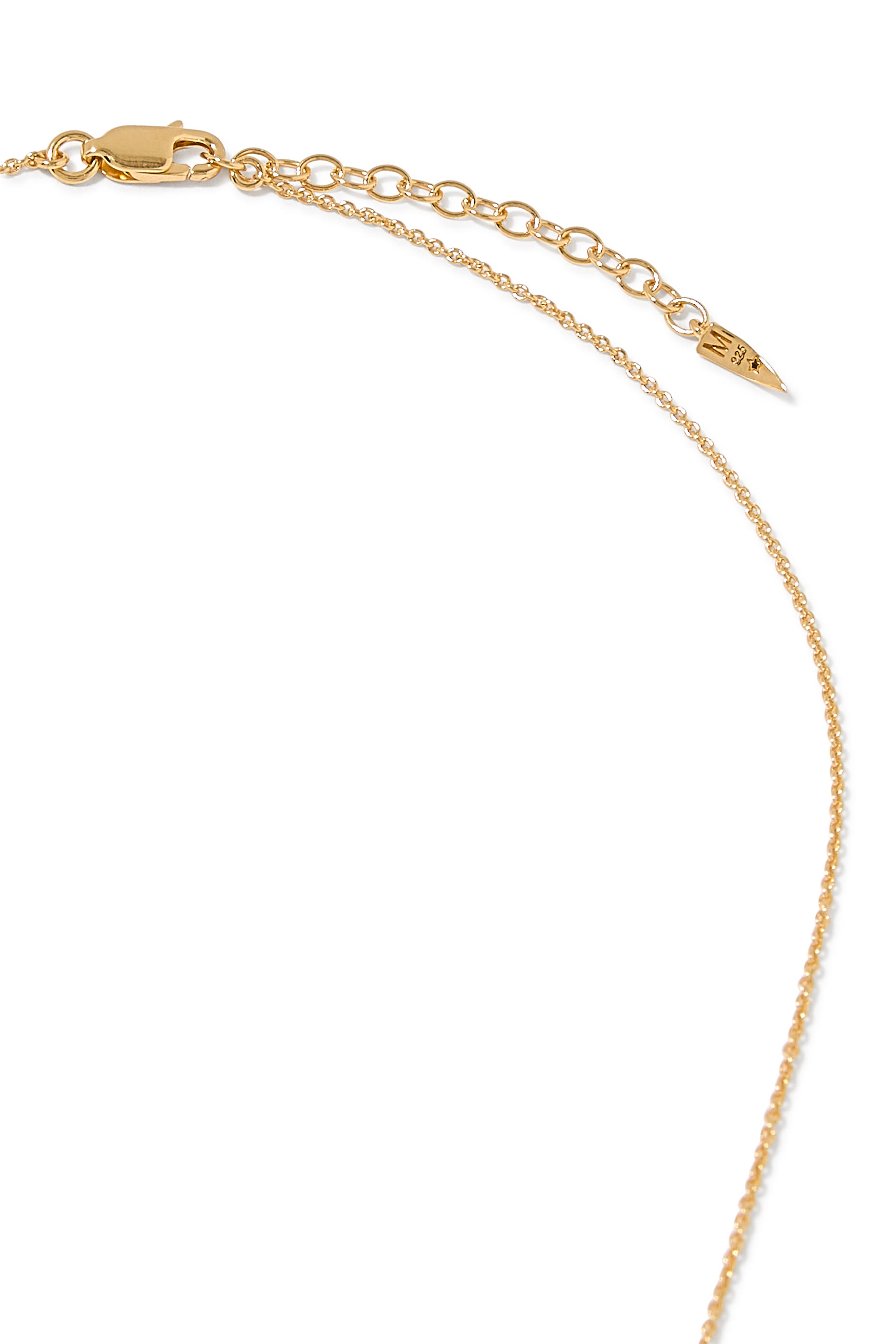 Curly Molten Mini Initial Necklace - B, 18ct Recycled Gold Vermeil on Recycled Sterling Silver