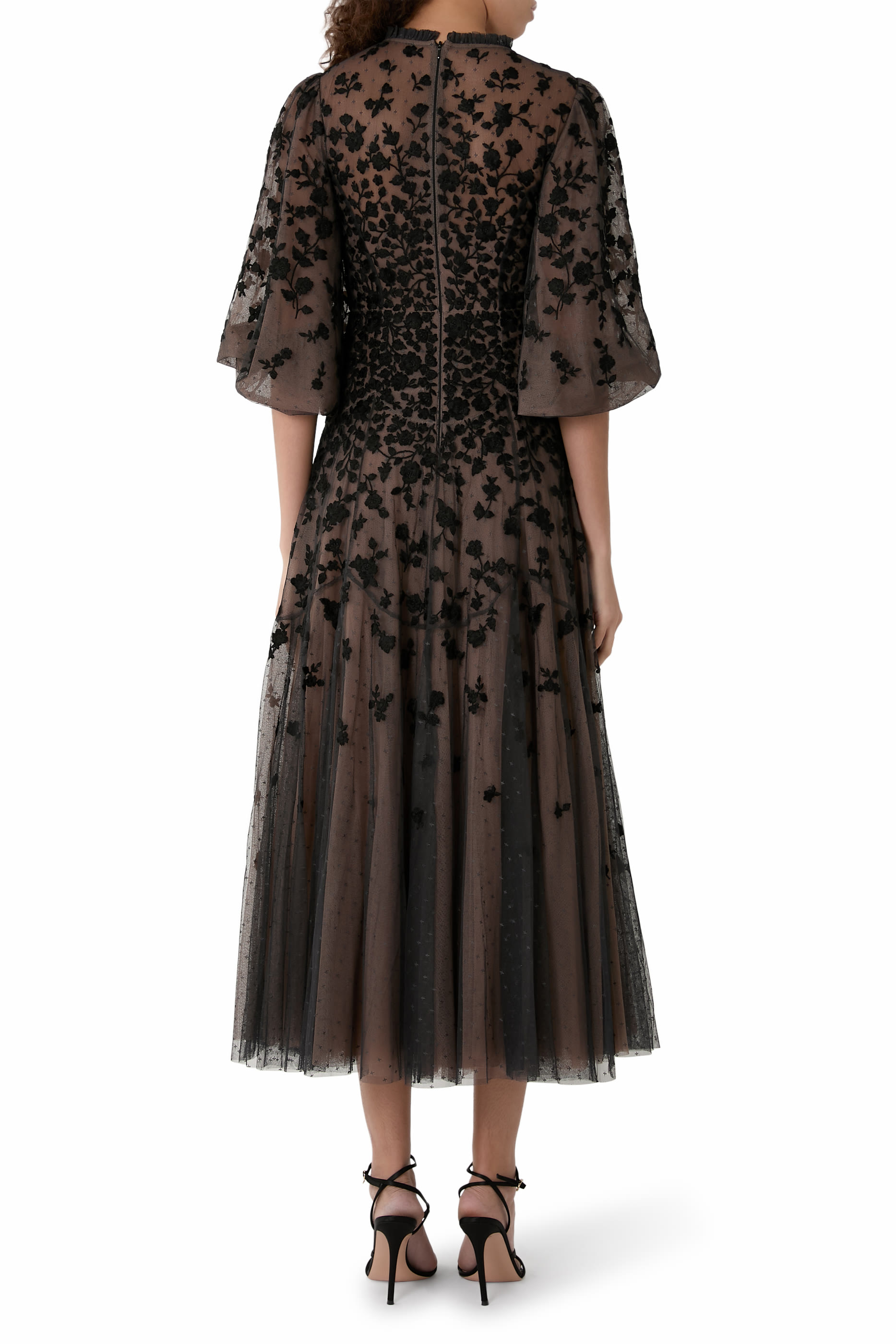 Sylvia Rose Round Neck Ankle Gown