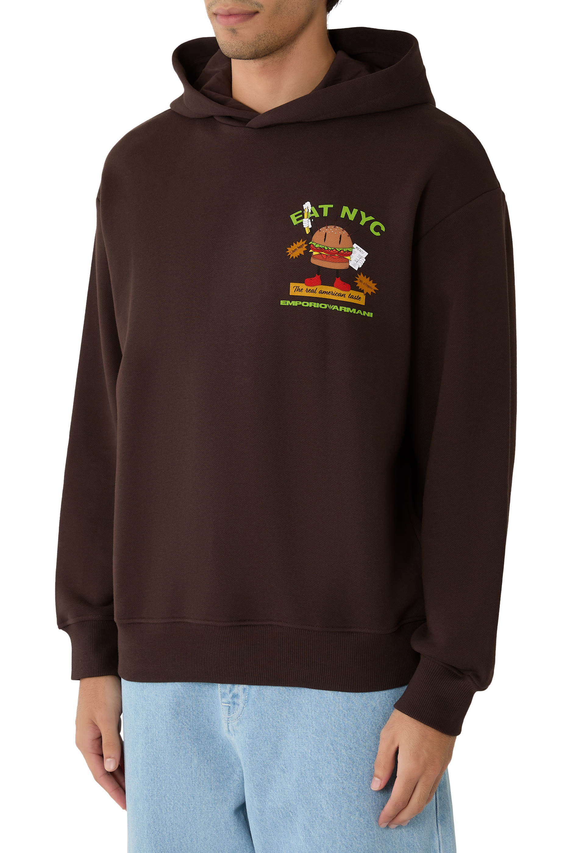 ASV New York Capsule Collection EAT NYC Print Jersey Hooded Sweatshirt