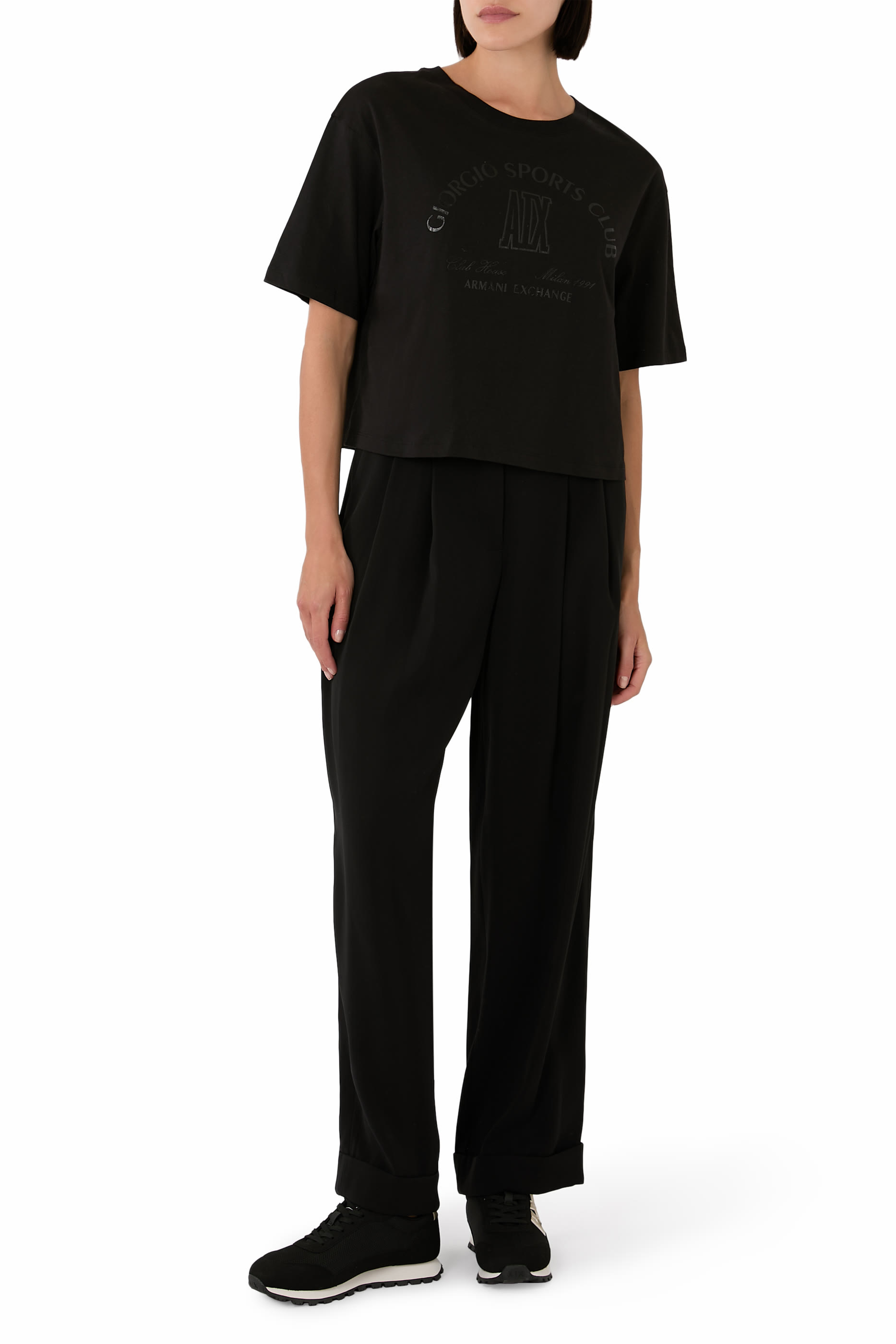 Clubhouse AX Logo Cropped T-Shirt