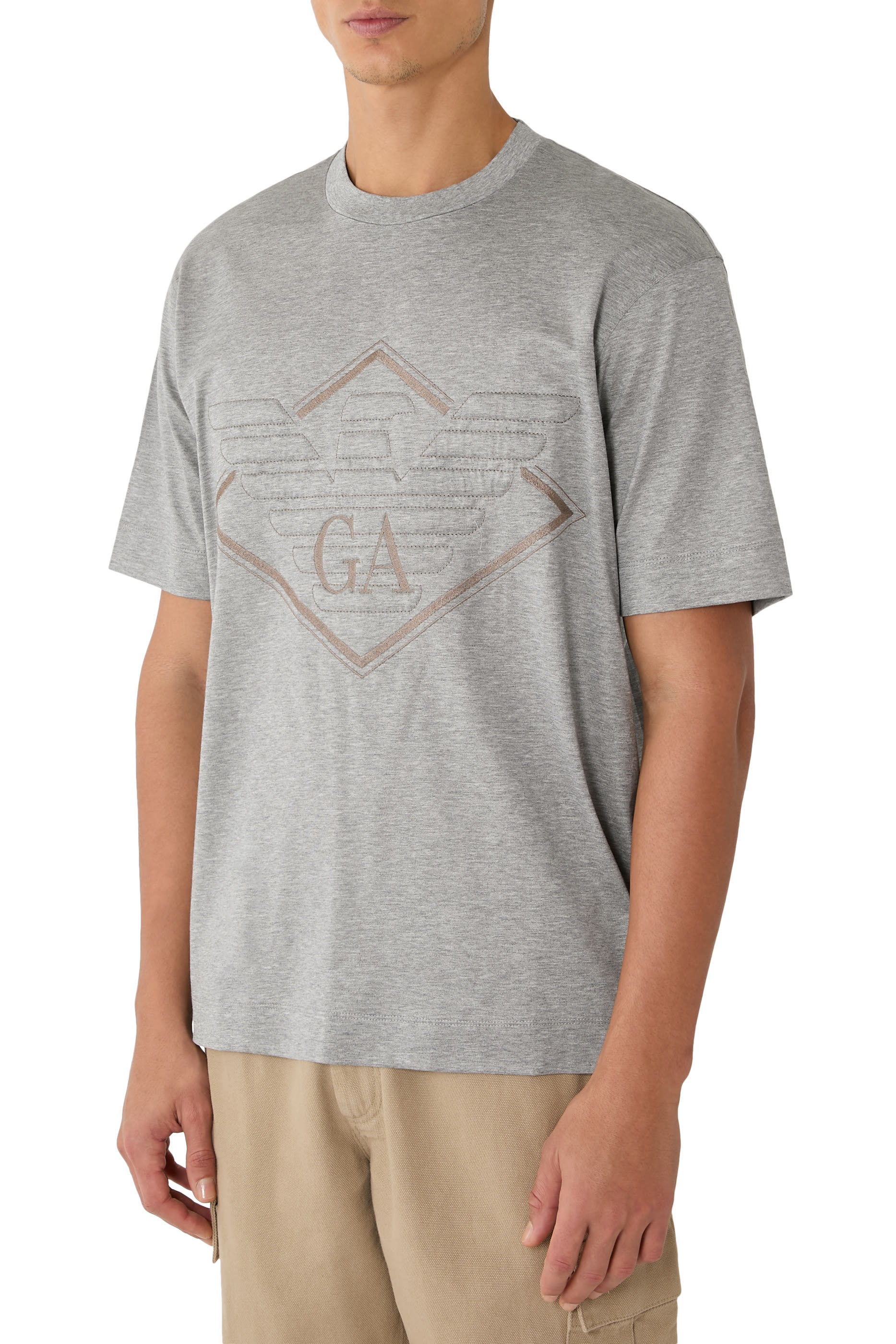 Oversized Eagle Logo Lyocell-blend Jersey T-Shirt